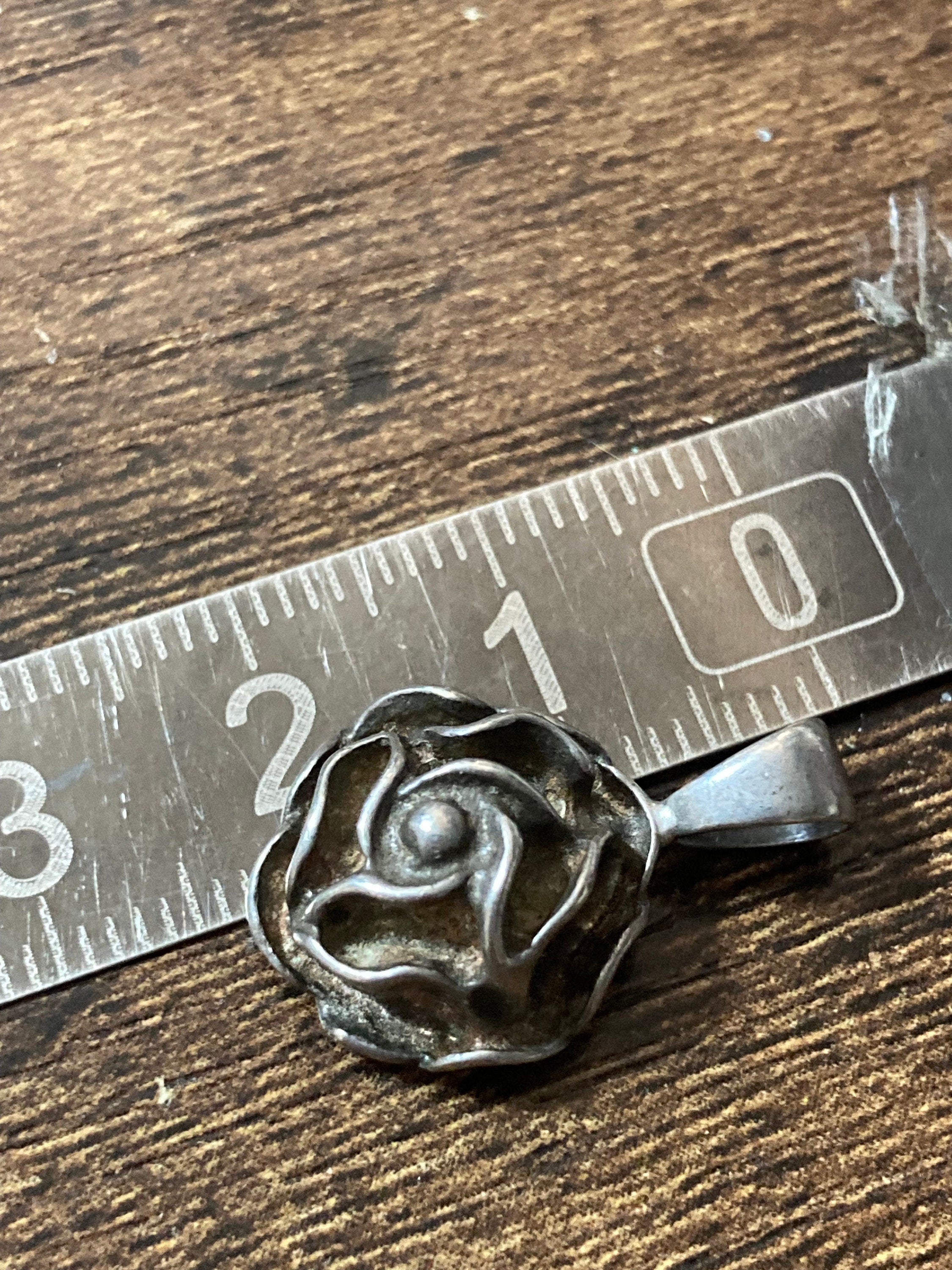 925 sterling silver floral rose pendant for a chain