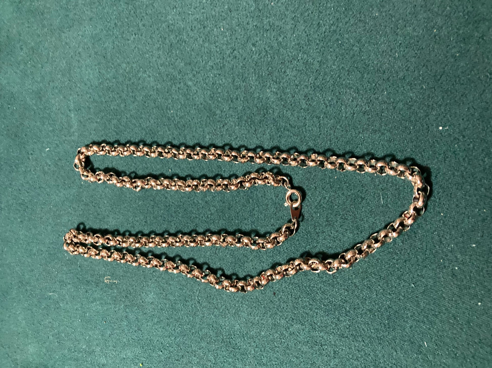 true vintage 80s pristine 18” 60cm long silver plated layering belcher chain necklace old shop stock