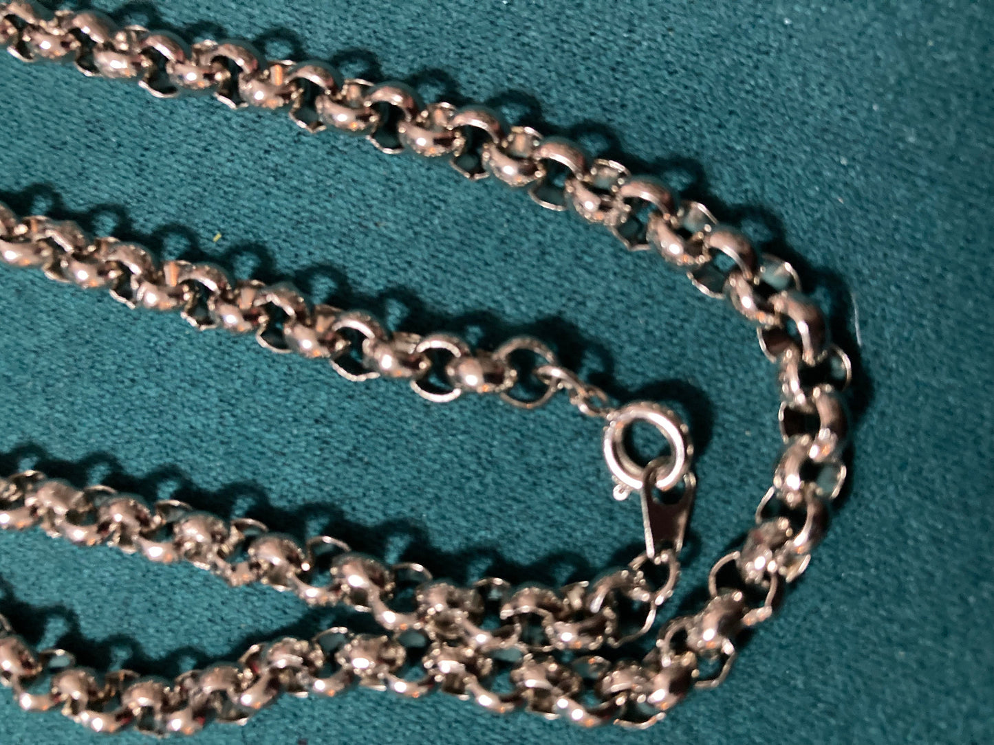 true vintage 80s pristine 18” 60cm long silver plated layering belcher chain necklace old shop stock