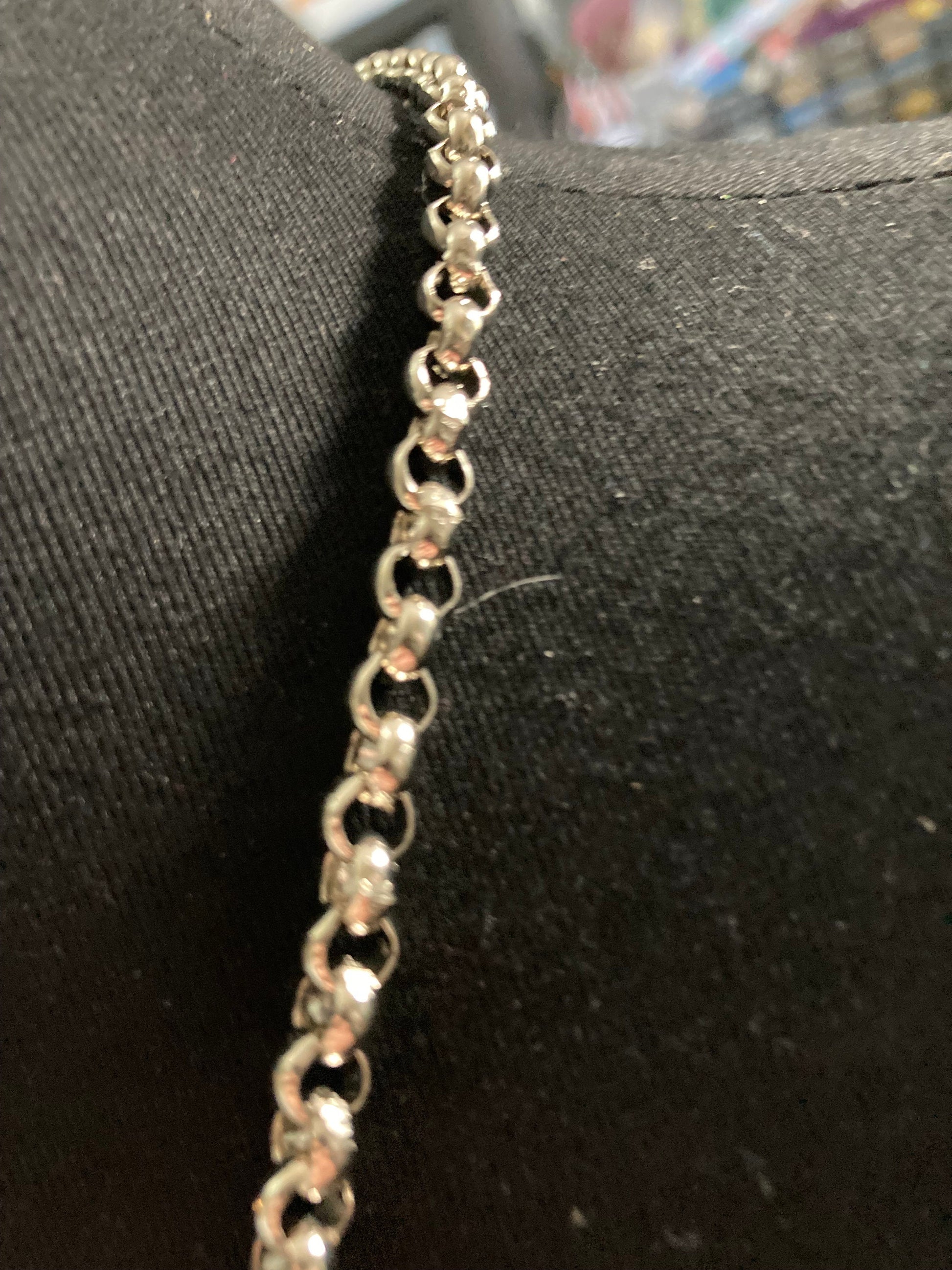 true vintage 80s pristine 18” 60cm long silver plated layering belcher chain necklace old shop stock