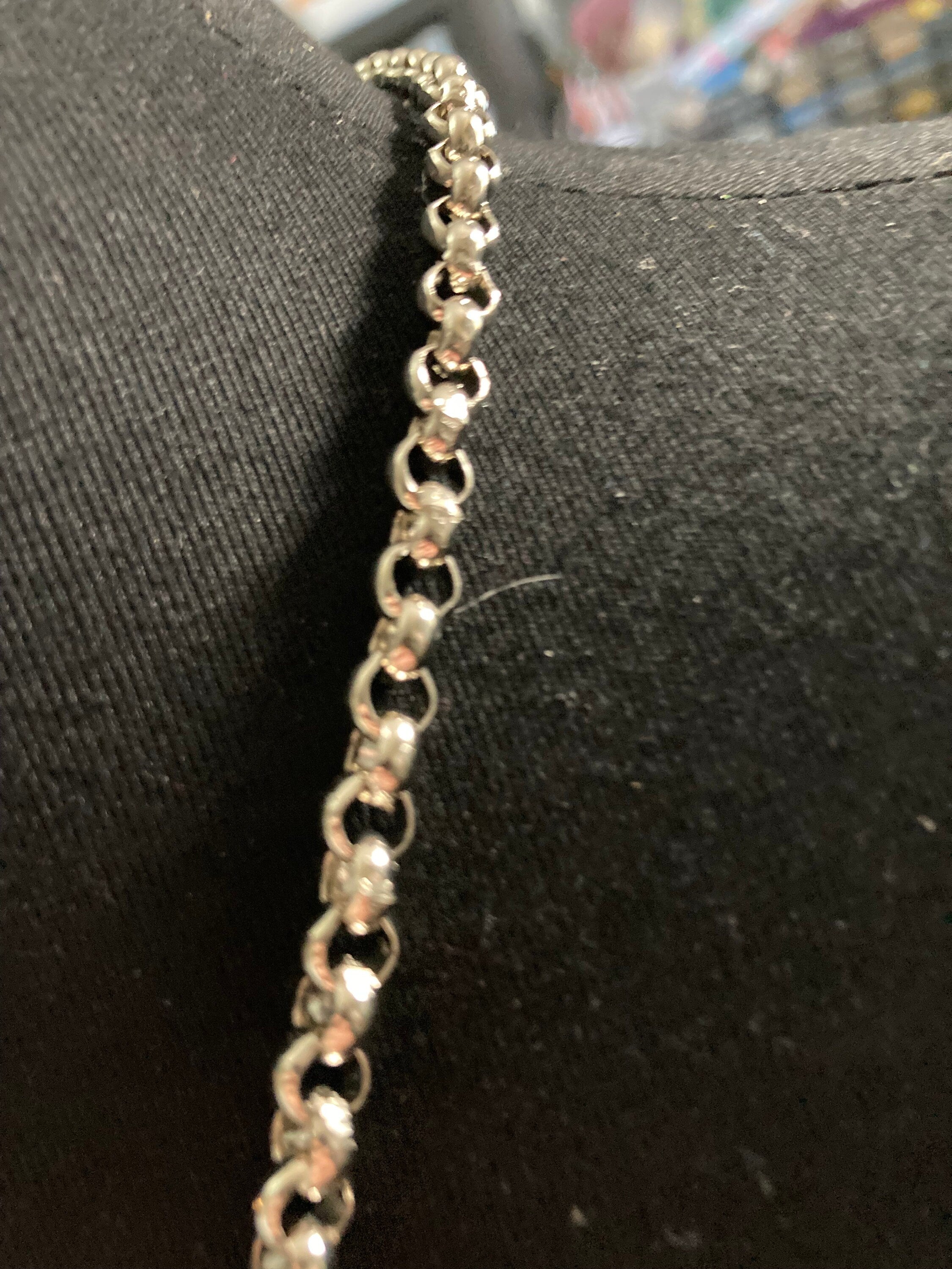 23.5” 60cm long true vintage 80s pristine silver plated layering belcher chain necklace old shop stock