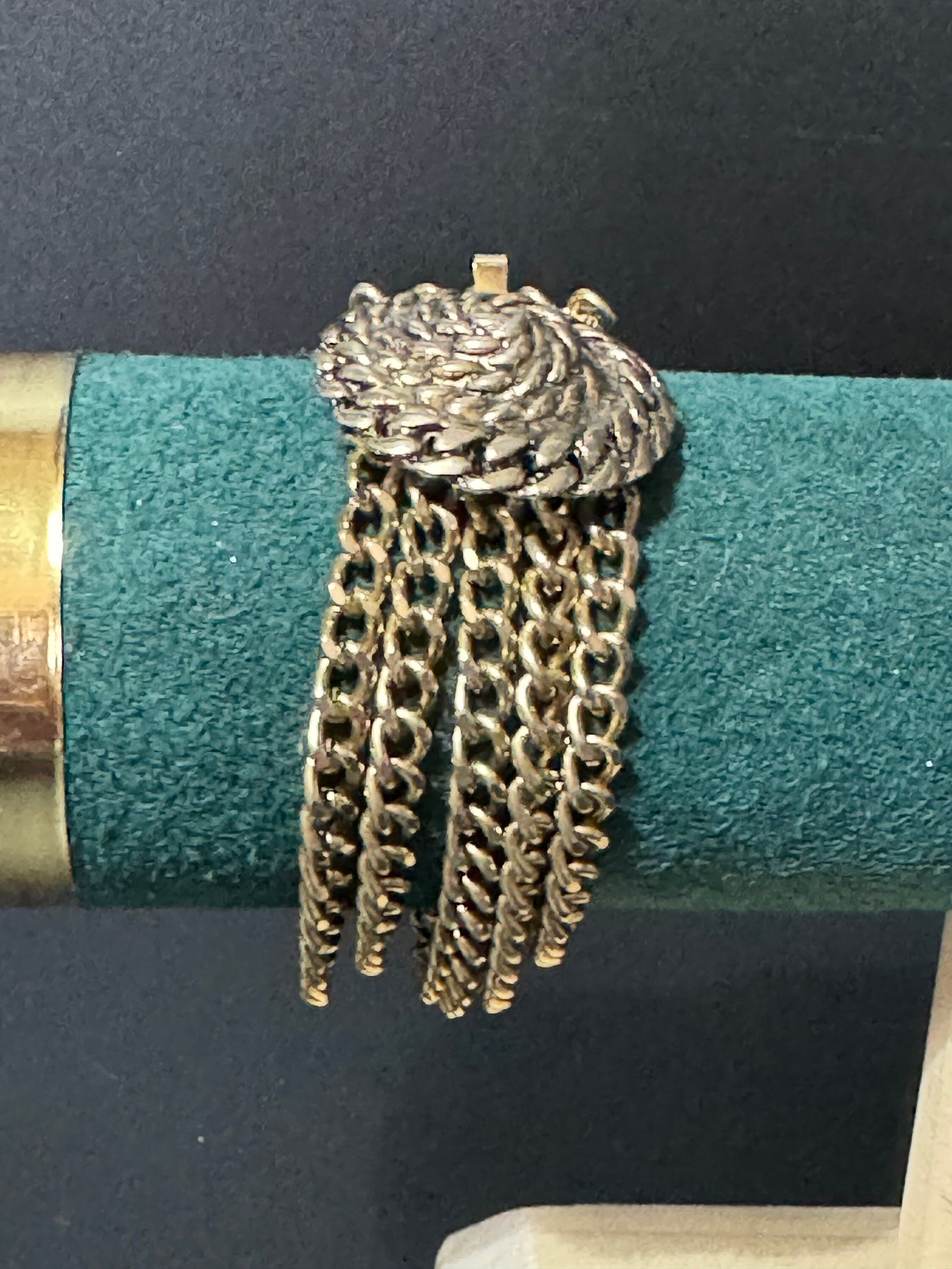 vintage gold Tone Etruscan style Multistrand bracelet woven cable chain bracelet