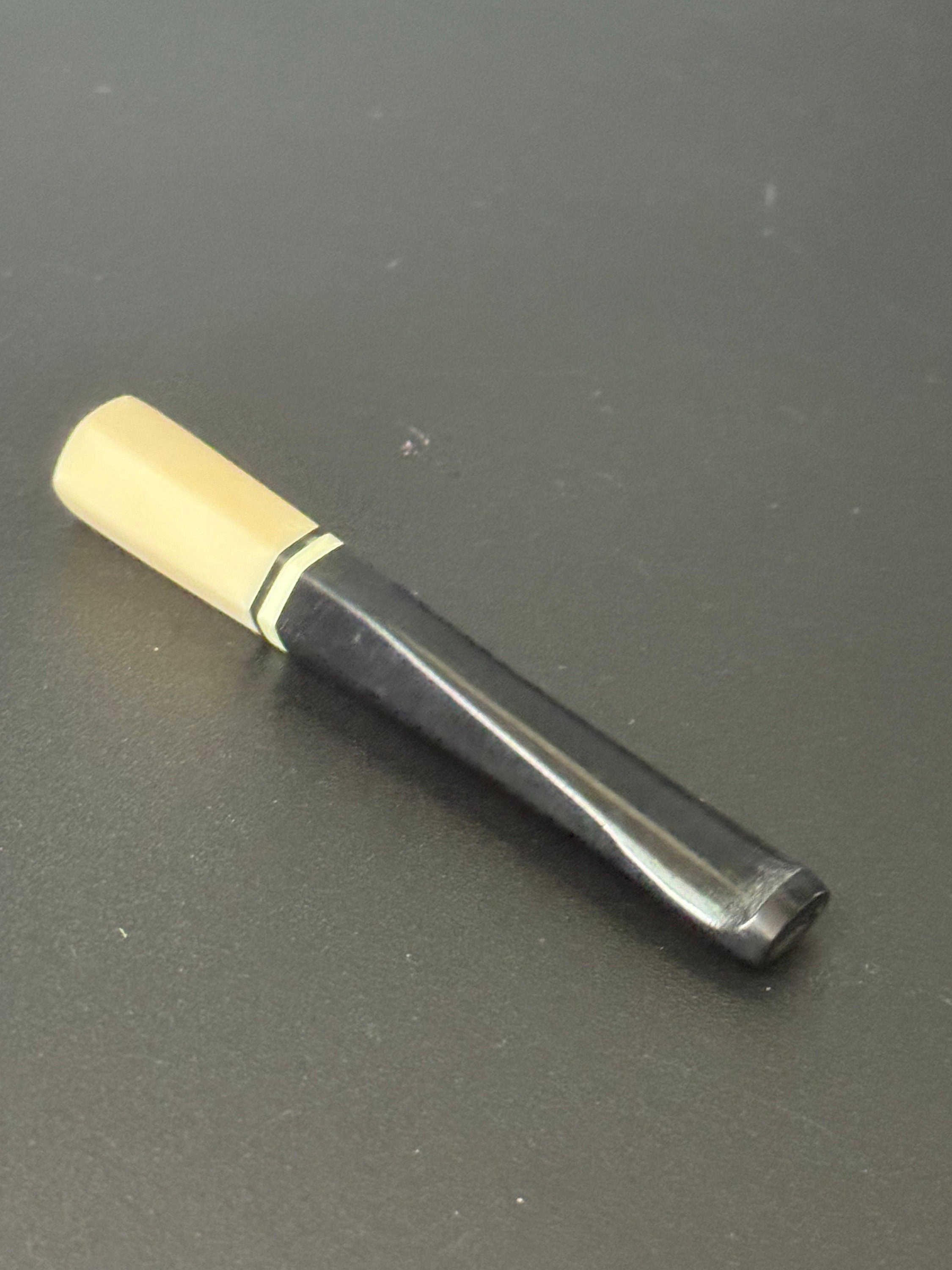 Mid length Beige cream and black banded Vintage 1920s Bakelite early plastic Cocktail Party long Cigarette Holder Fancy Dress 1940s