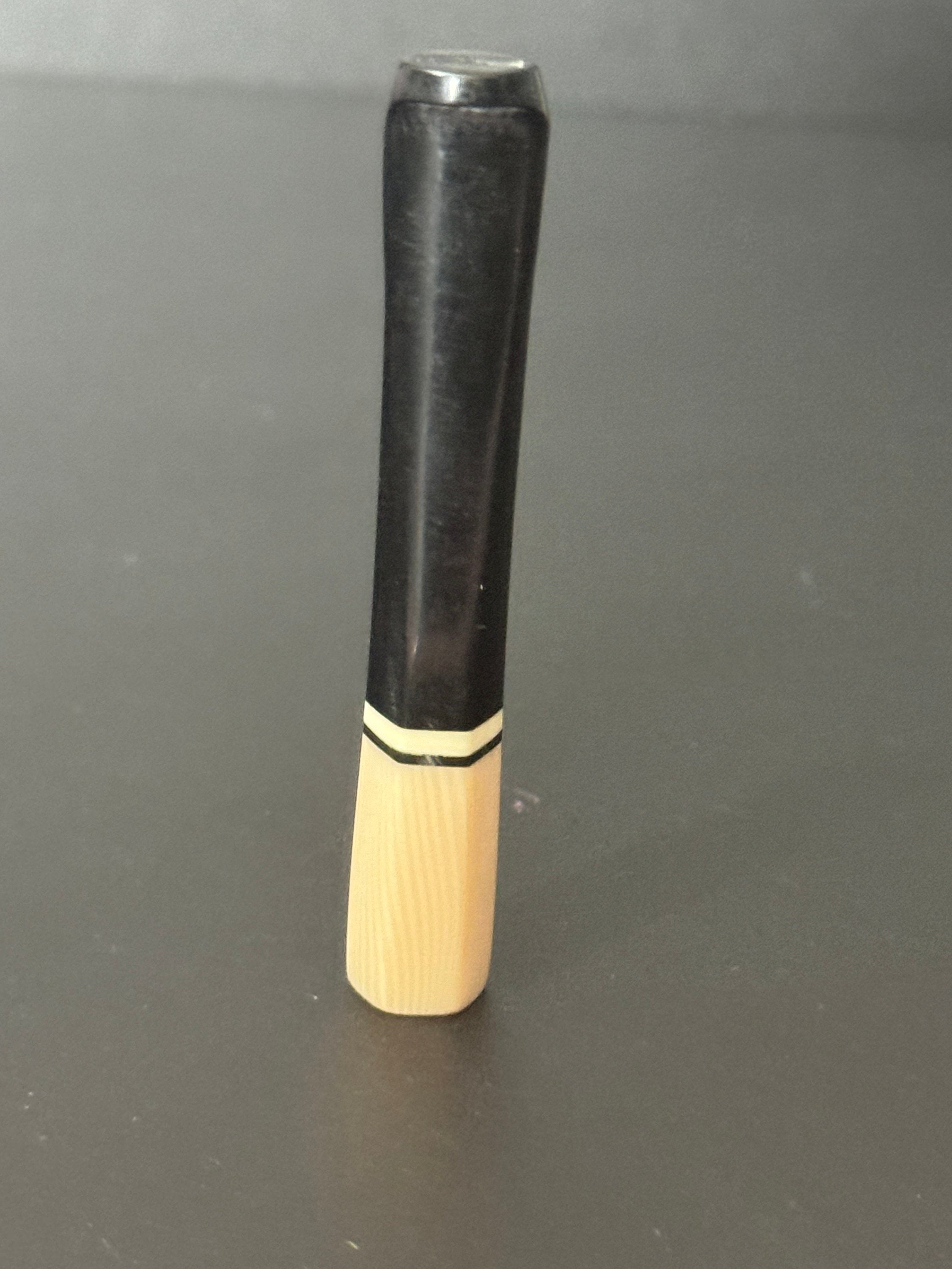 Mid length Beige cream and black banded Vintage 1920s Bakelite early plastic Cocktail Party long Cigarette Holder Fancy Dress 1940s