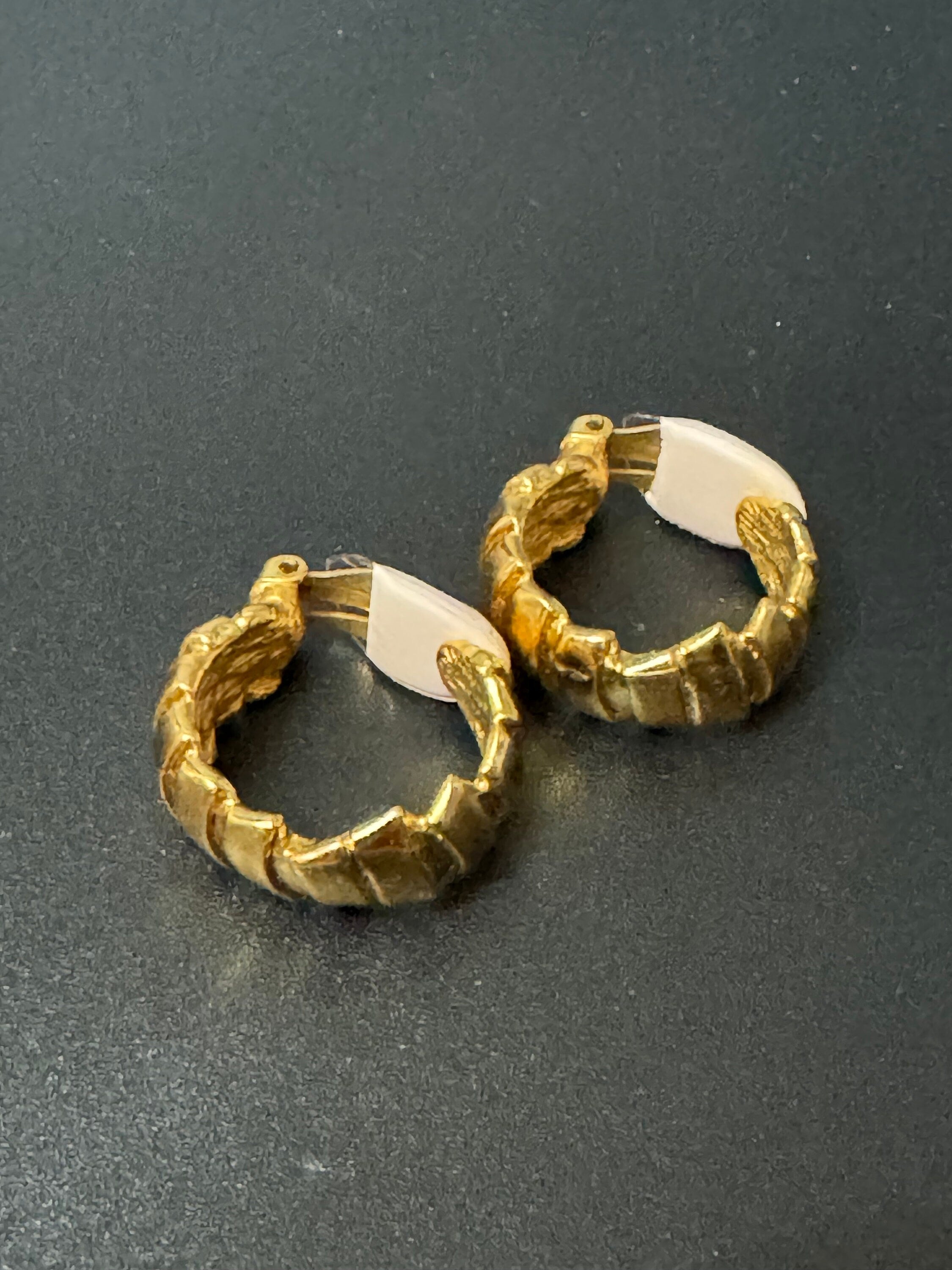 Vintage YSL Yves Saint Laurent 3cm gold hoop clip on earrings