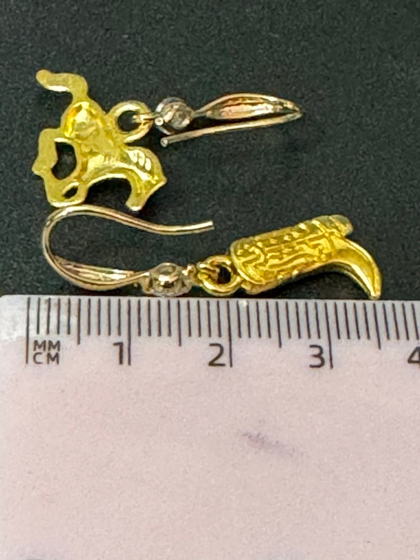 18k gold plated earwires  mismatched diamanté cowboy boot and horse dangly earrings Yellowstone Texas jewellery pierced