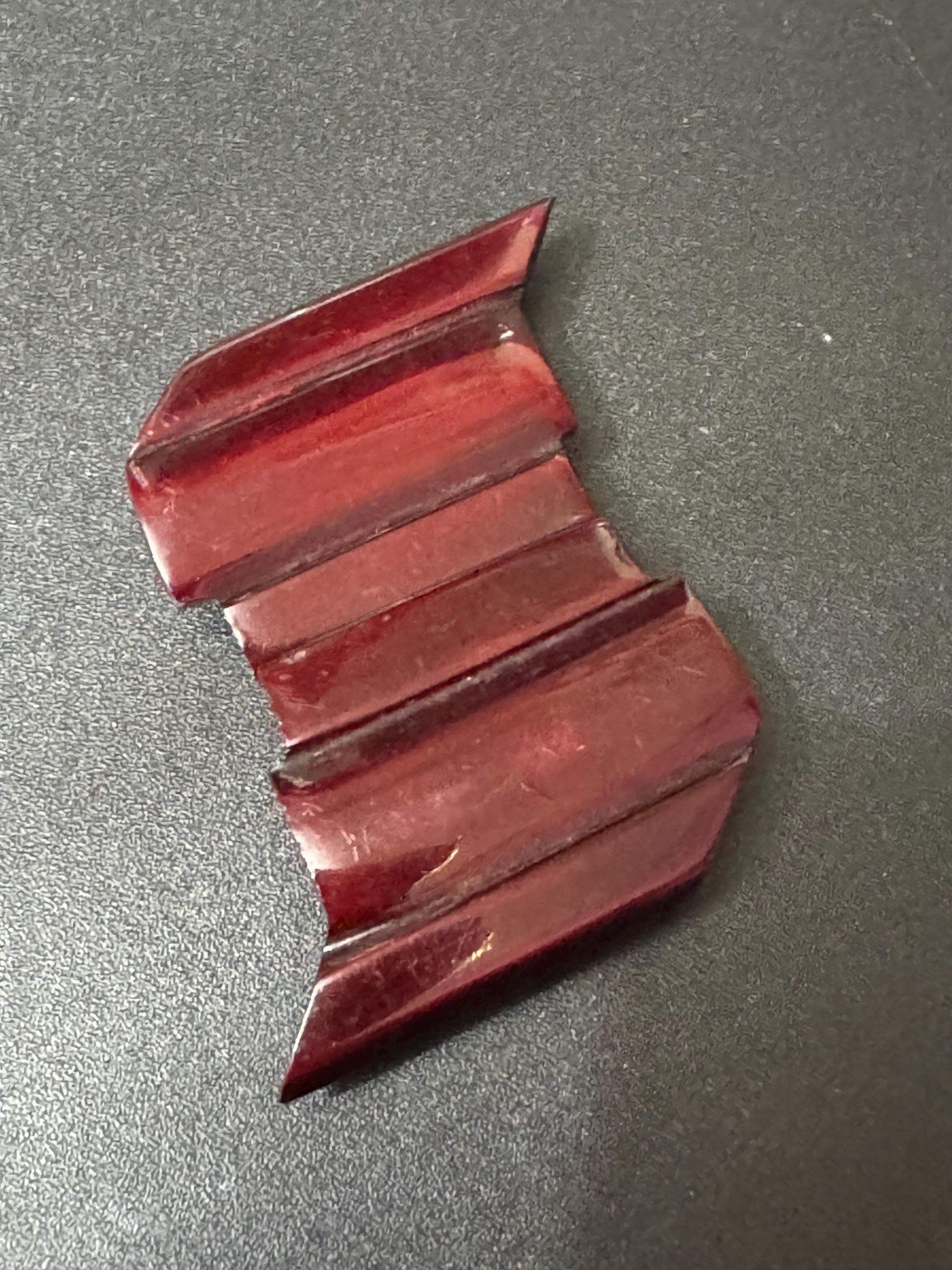 Art Deco deep red Bakelite early plastic 2 part double Belt Buckle