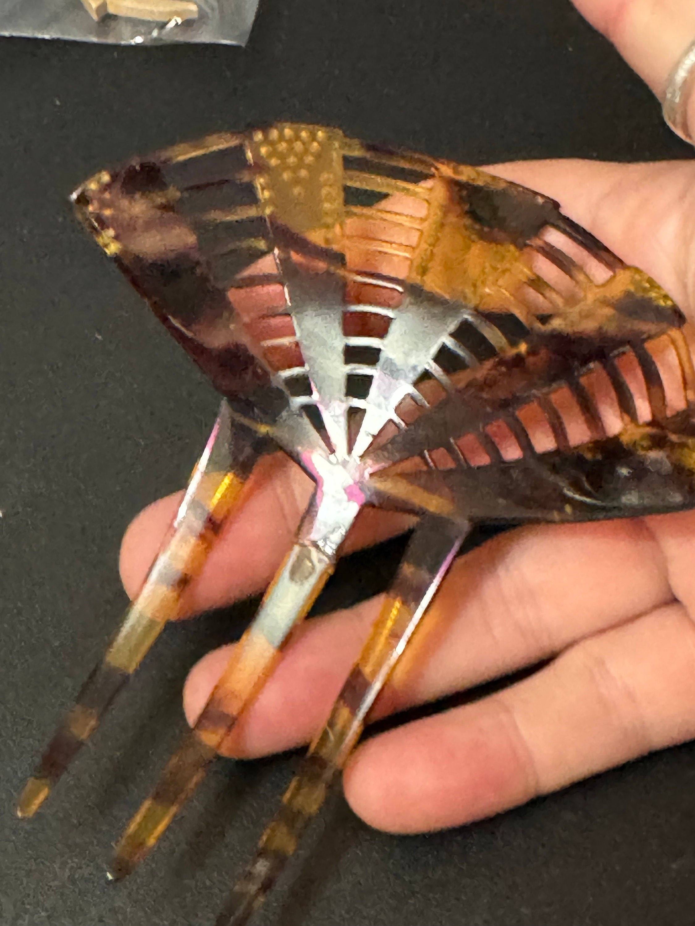 Vintage faux Brown Faux Tortoiseshell diamanté paste Hair clip Spanish mantilla comb Peineta Vintage Bridal