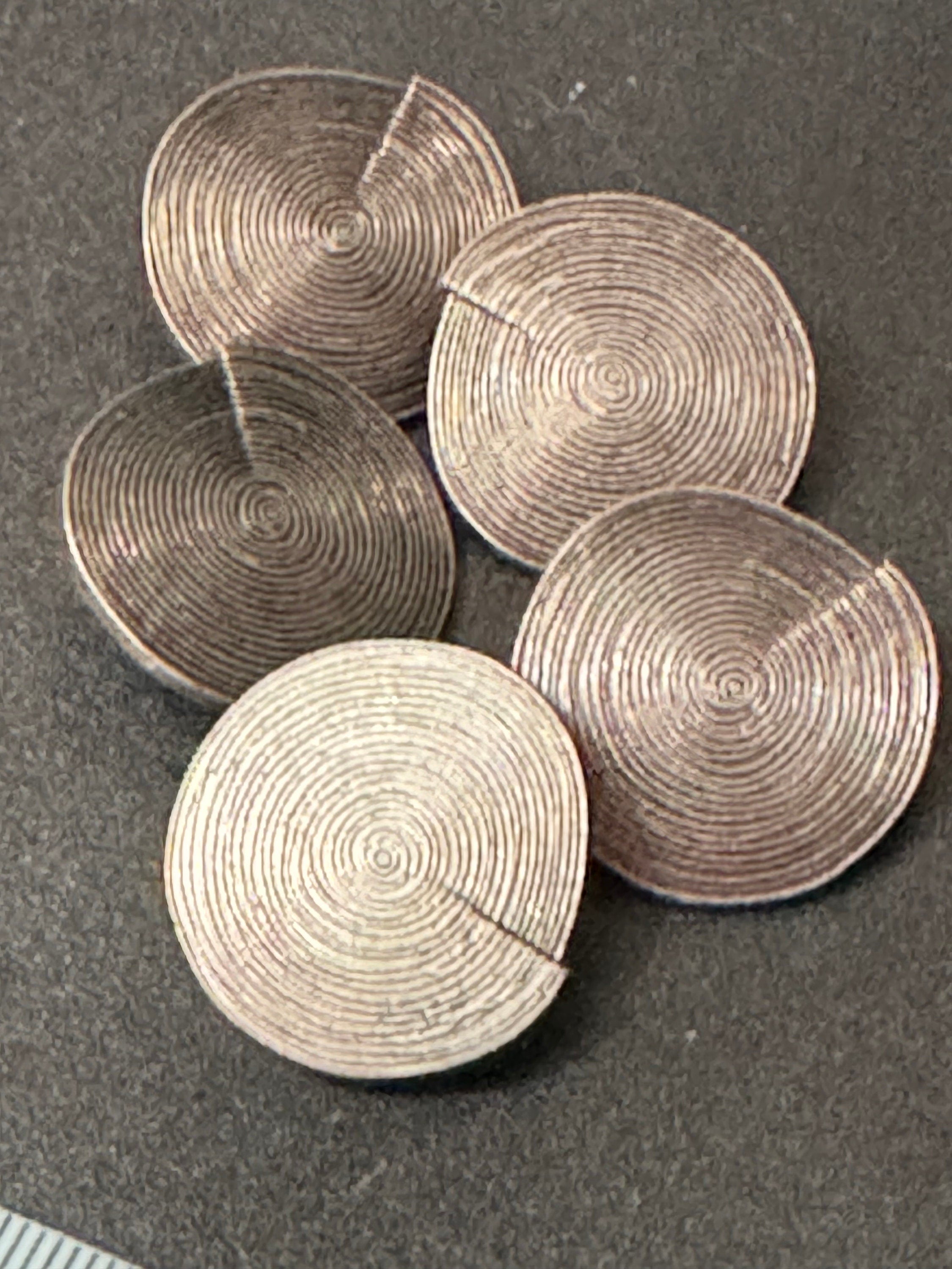 5 x 25mm antiqued metal dark silver tone round swirl coat buttons metal