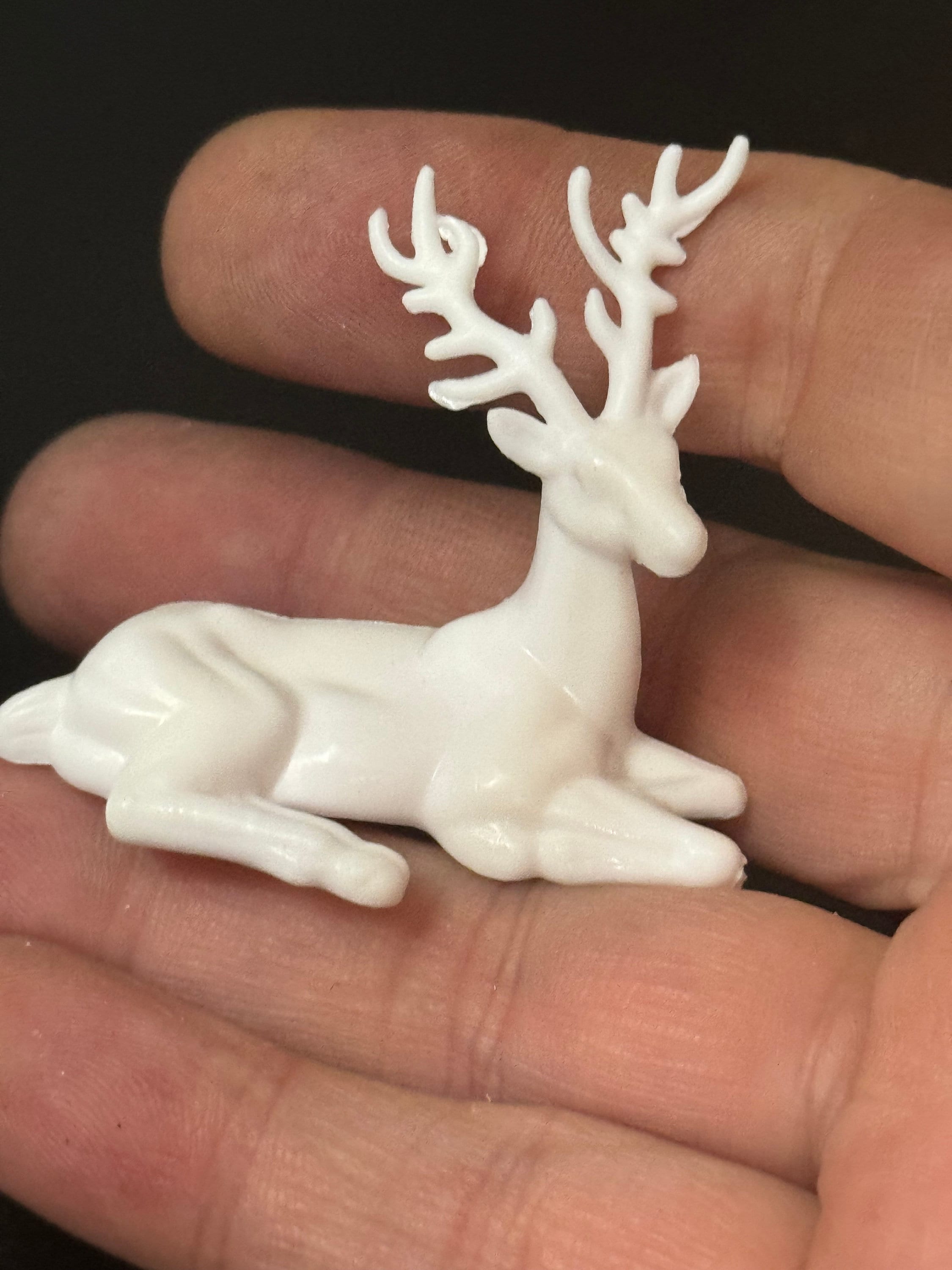 White reindeer cake topper deer stag animal plastic cake topper reusable 4.5cm