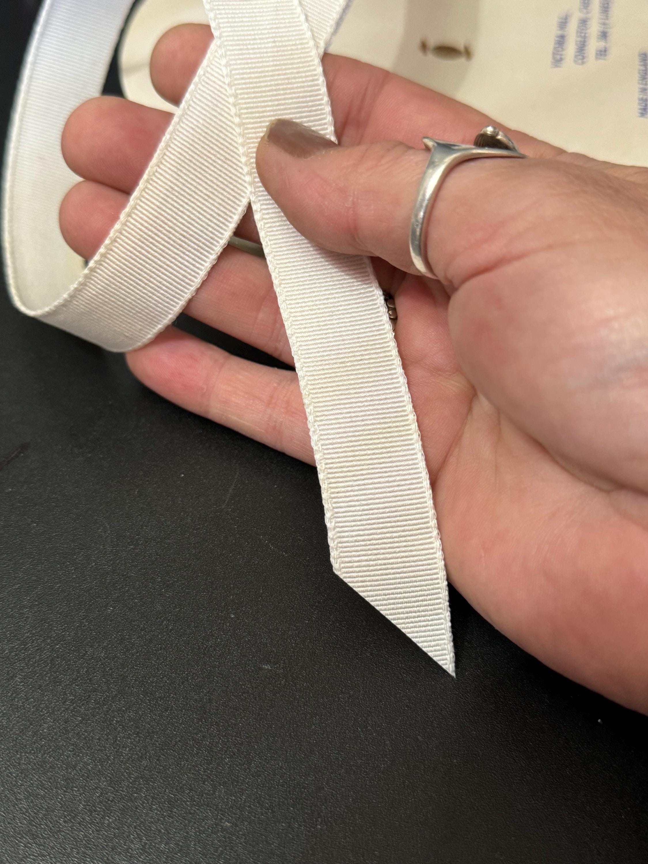 1m 20mm grosgrain cream neutral ribbon