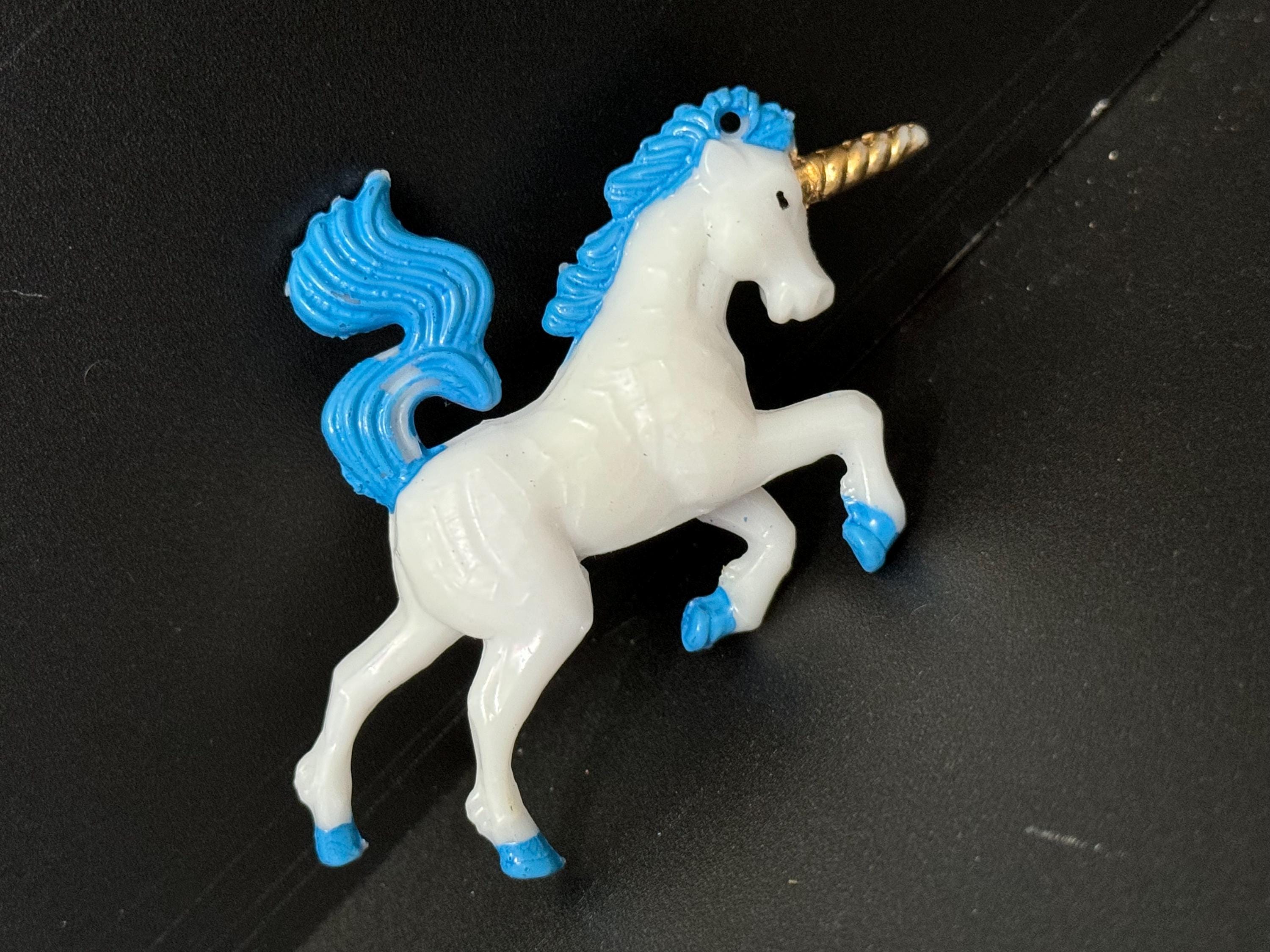 One standing BLUE unicorn plastic cake toppers birthday cake decoration