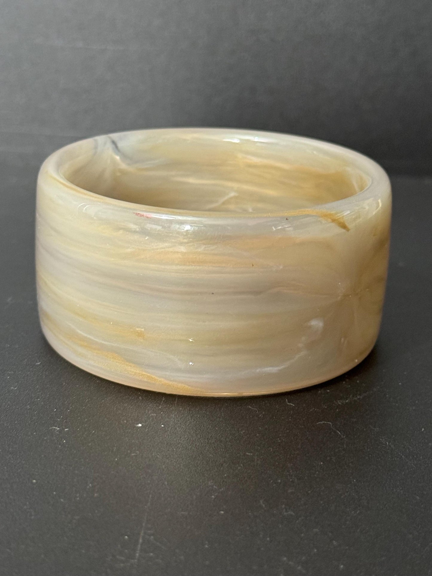 Brown Beige marbled plastic wide cuff bangle bracelet stacking layering Vintage retro