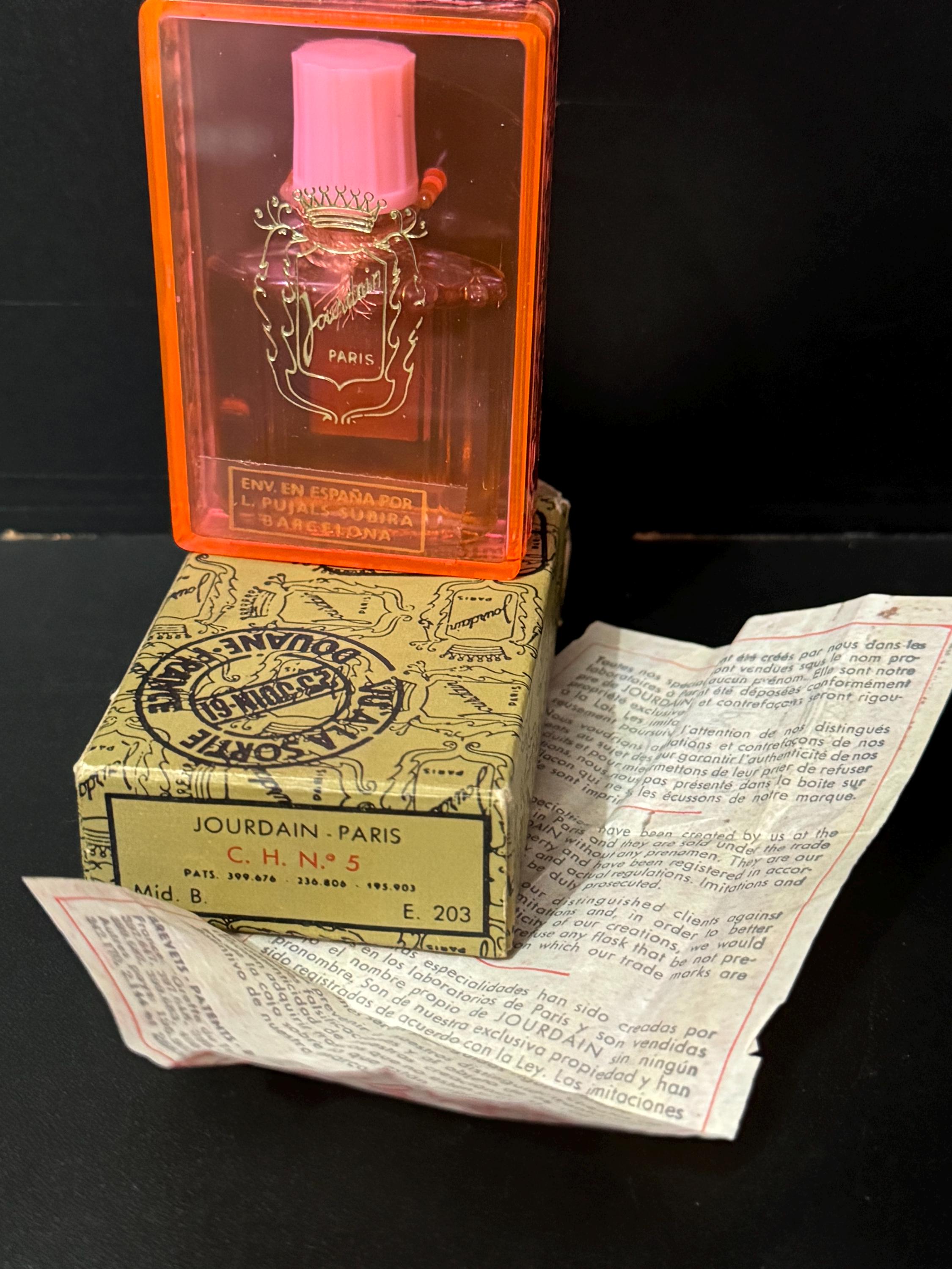 1960s rare C.H. N.o5 by jourdain Paris boxed miniature perfume bottle (full)