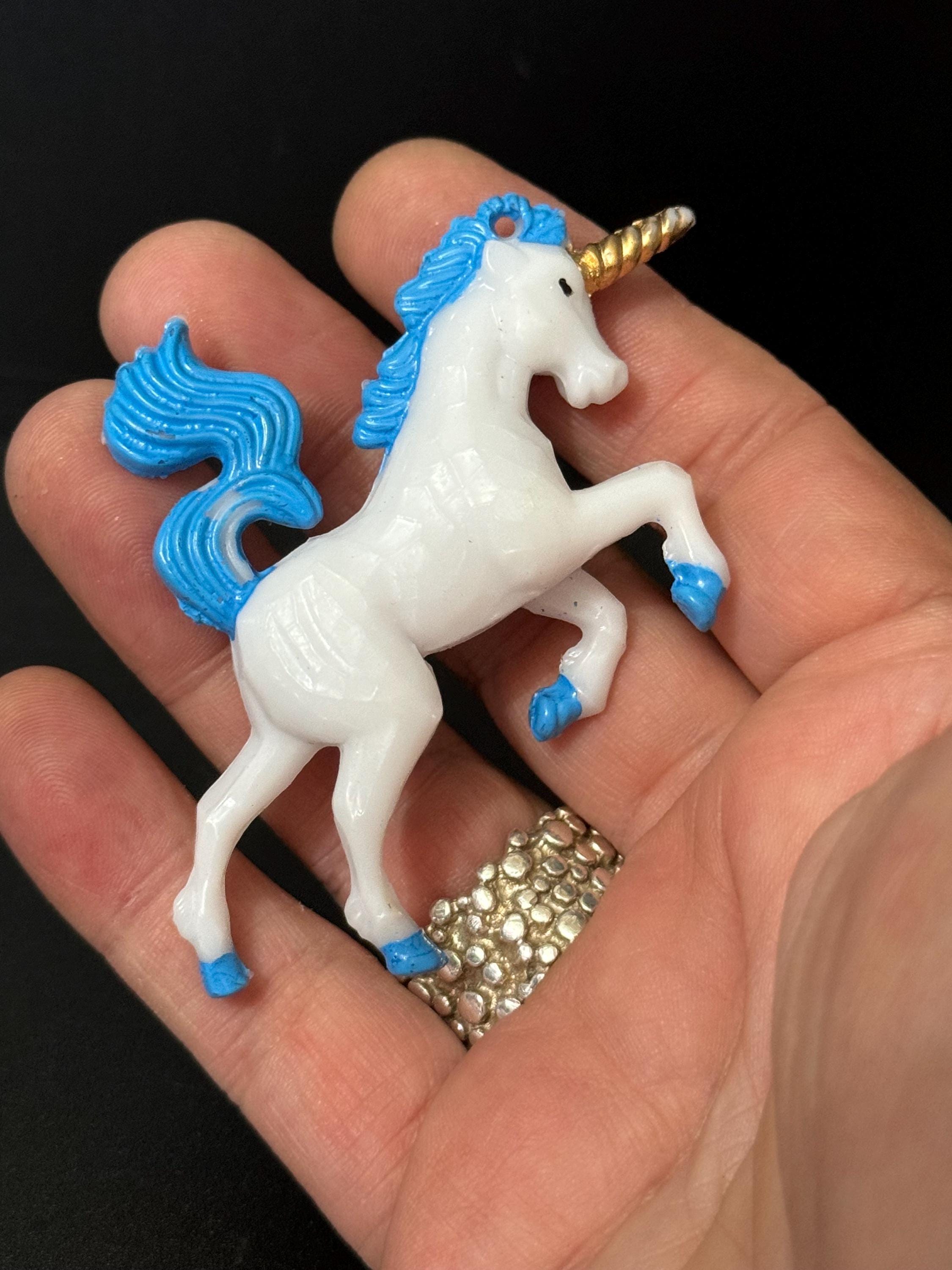 One standing BLUE unicorn plastic cake toppers birthday cake decoration