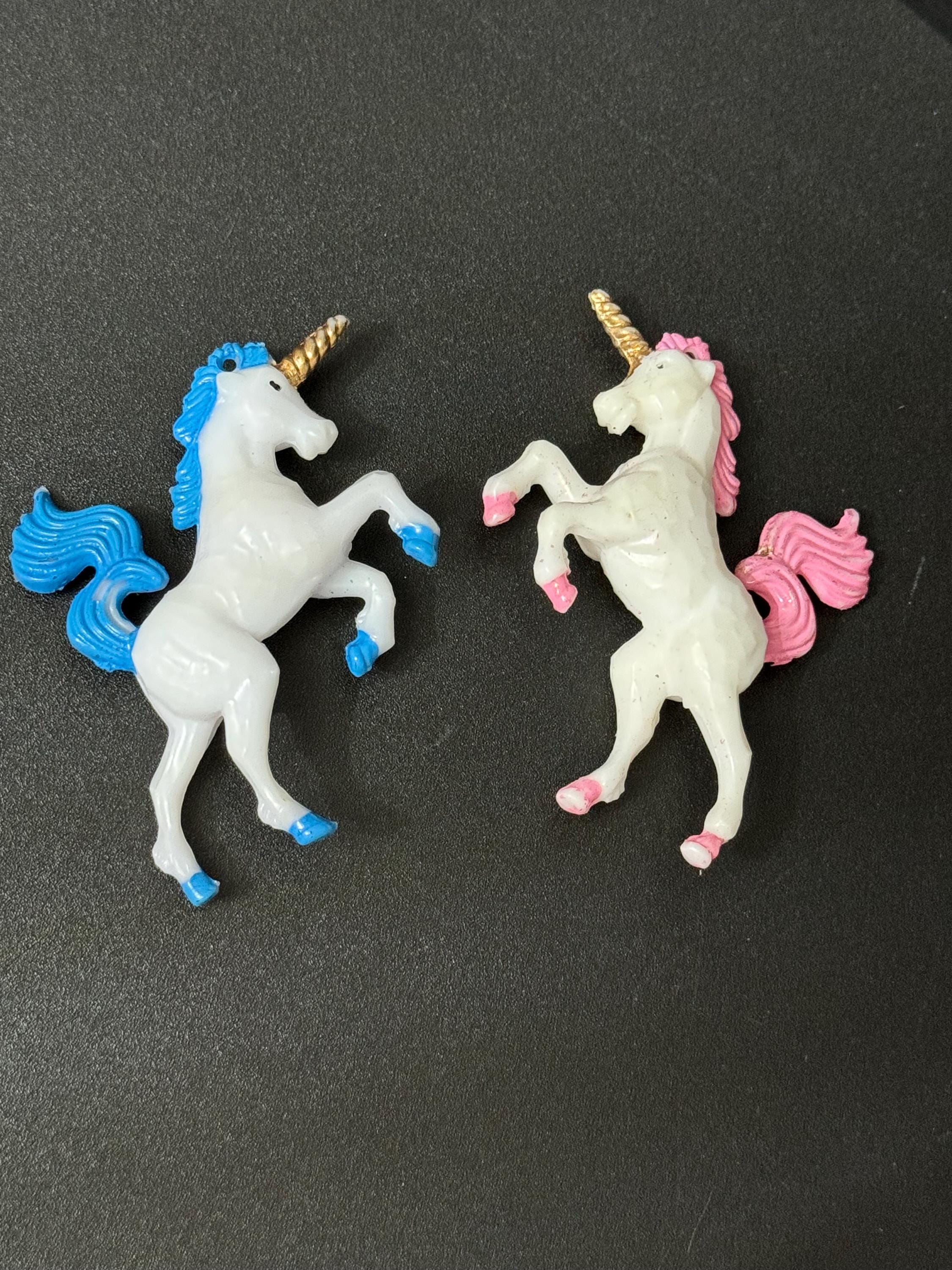 One standing BLUE unicorn plastic cake toppers birthday cake decoration