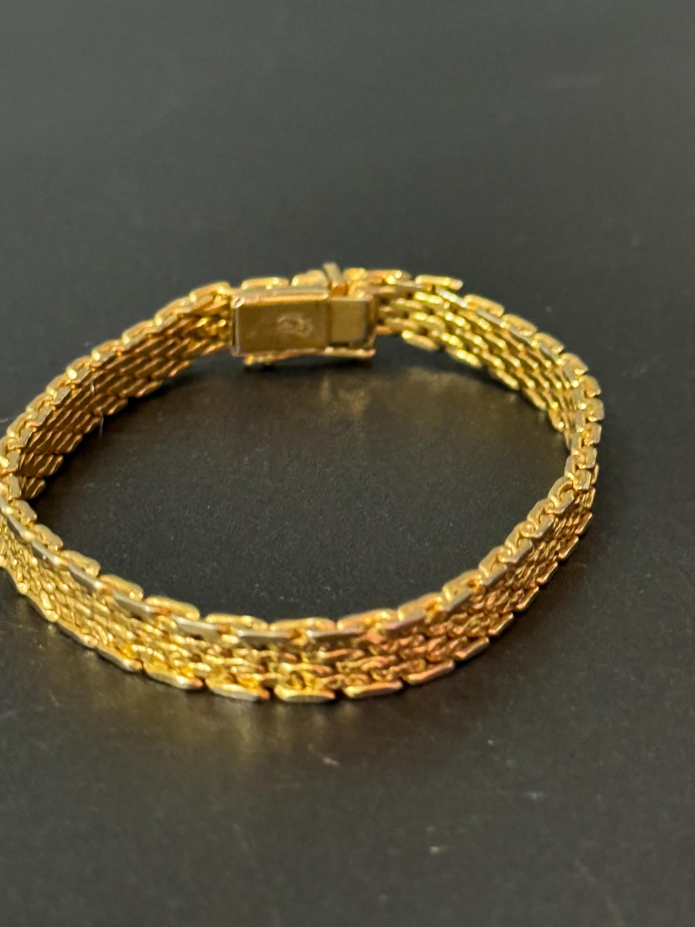 Vintage 1970 henkel & Grosse Germany gold plated Designer slim chain link bracelet