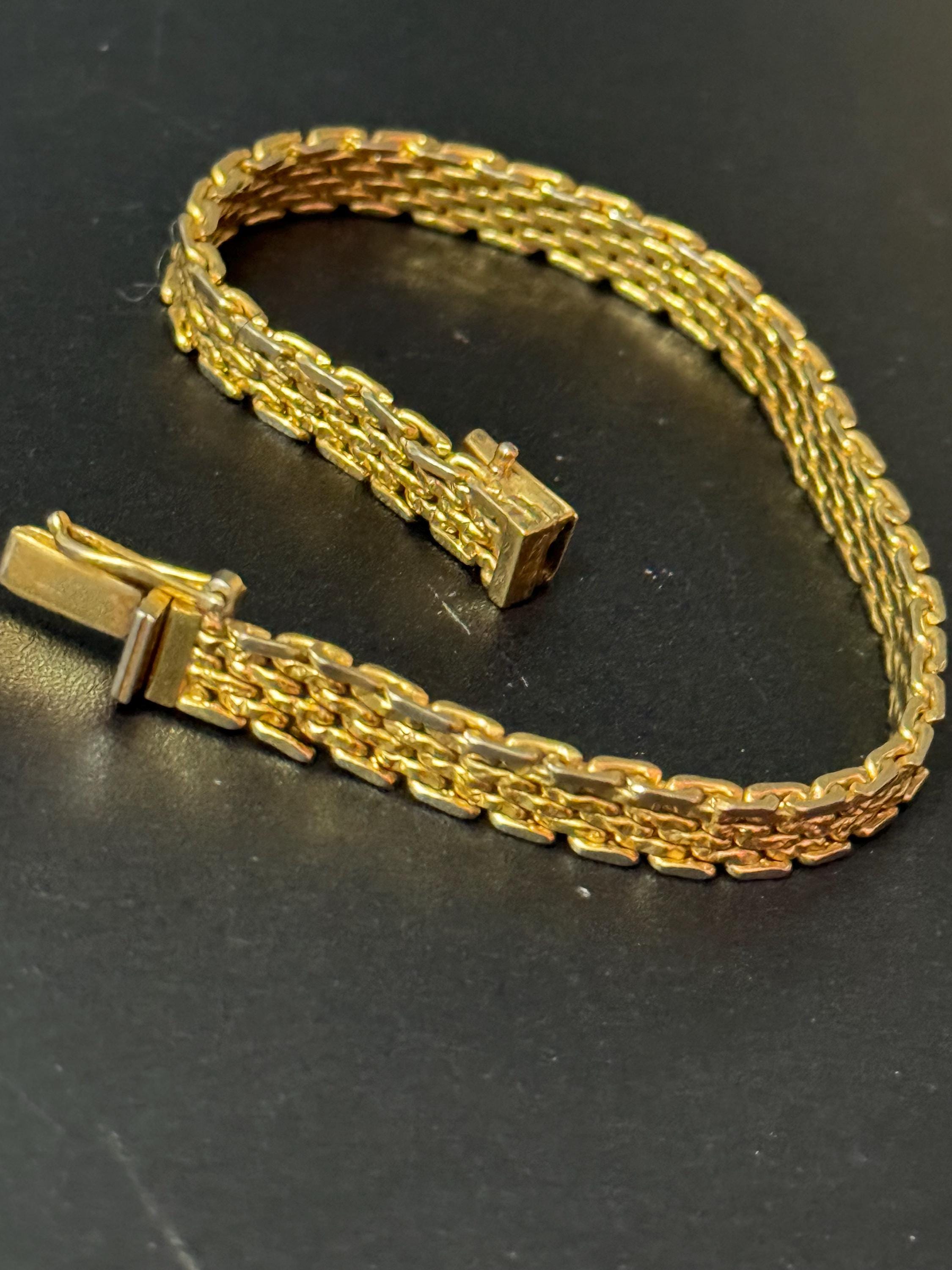 Vintage 1970 henkel & Grosse Germany gold plated Designer slim chain link bracelet