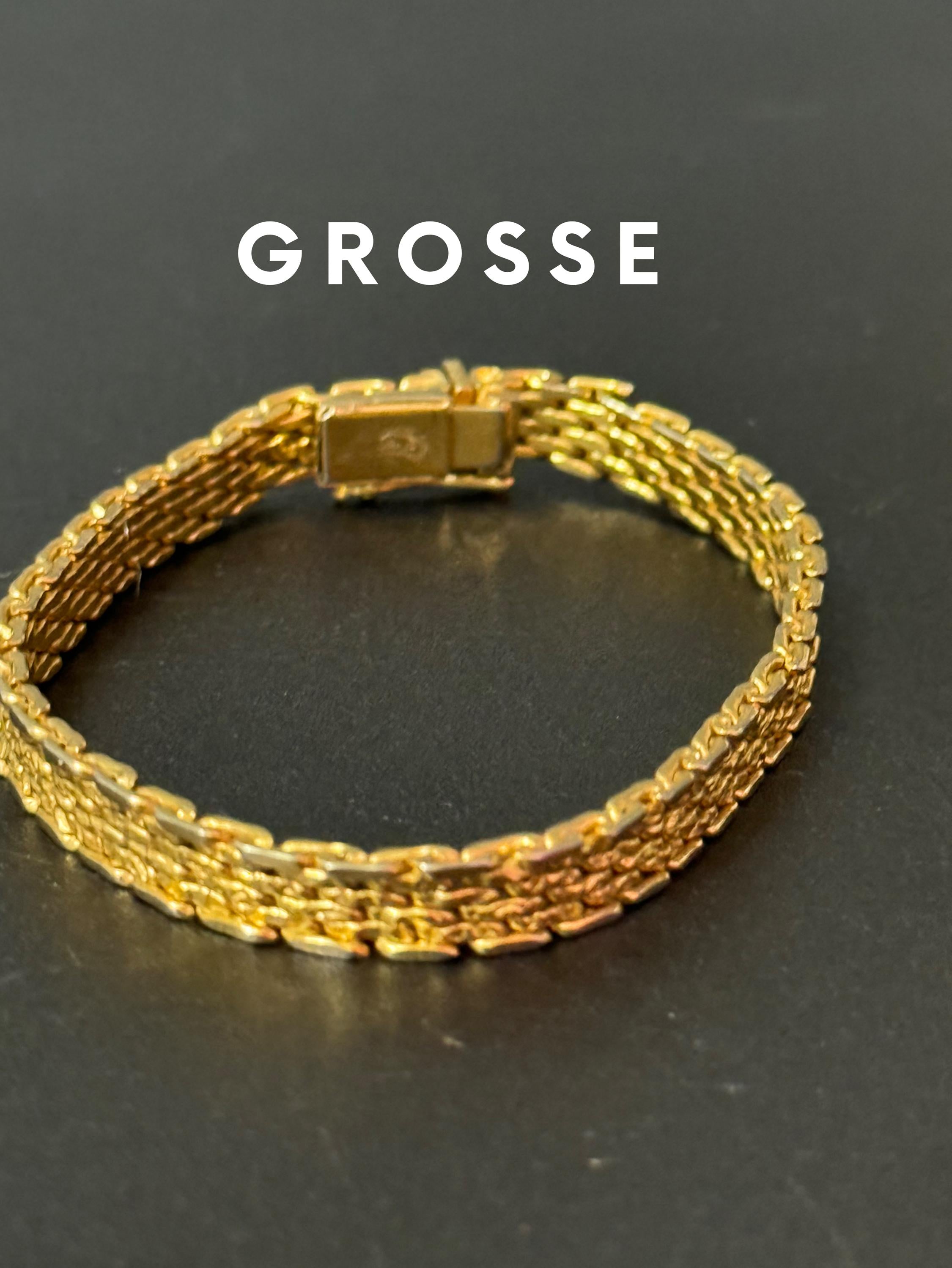 Vintage 1970 henkel & Grosse Germany gold plated Designer slim chain link bracelet