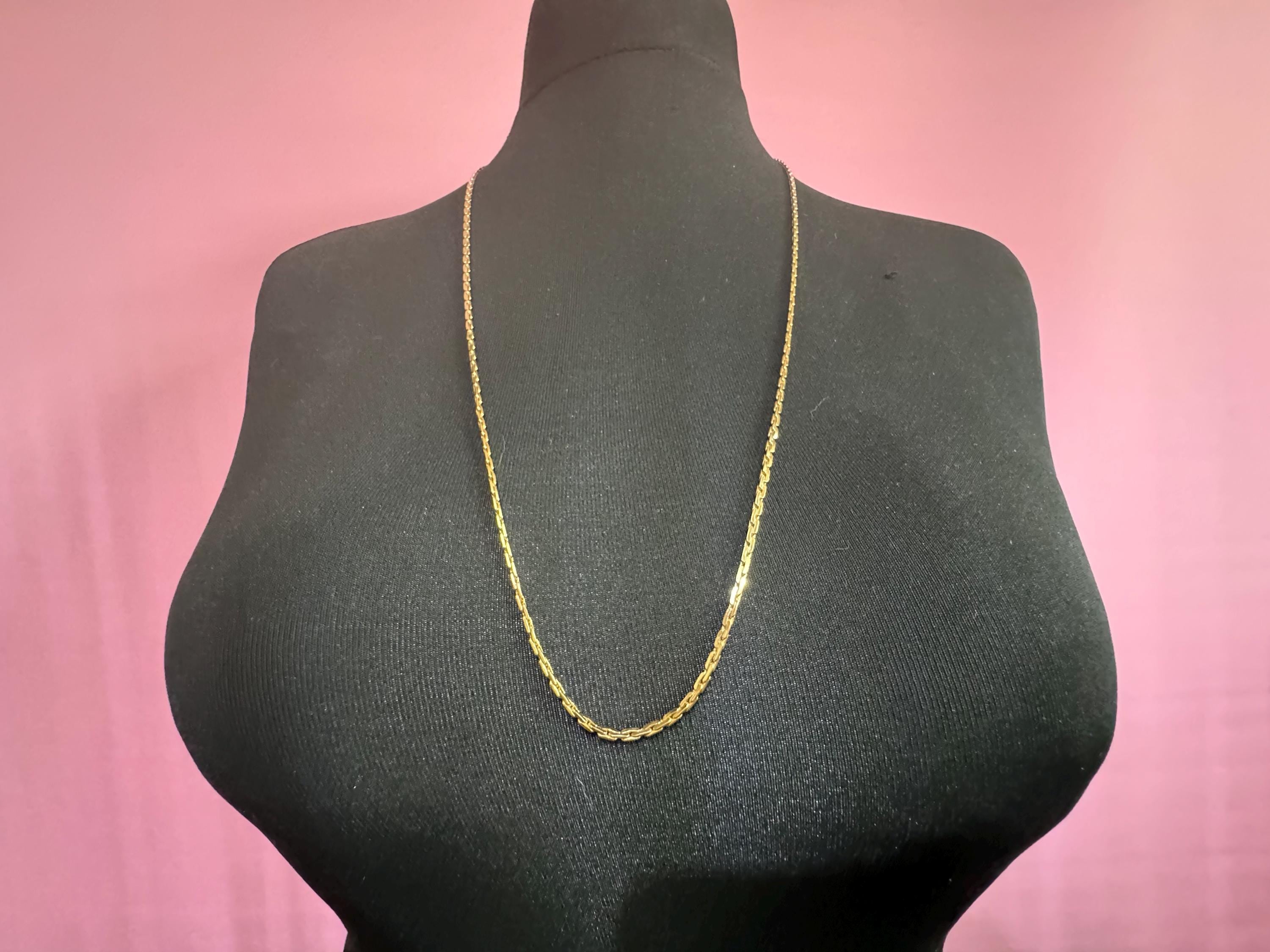 signed GROSSE Designer vintage 31.5” 80cm long gold plated fancy chain link necklace