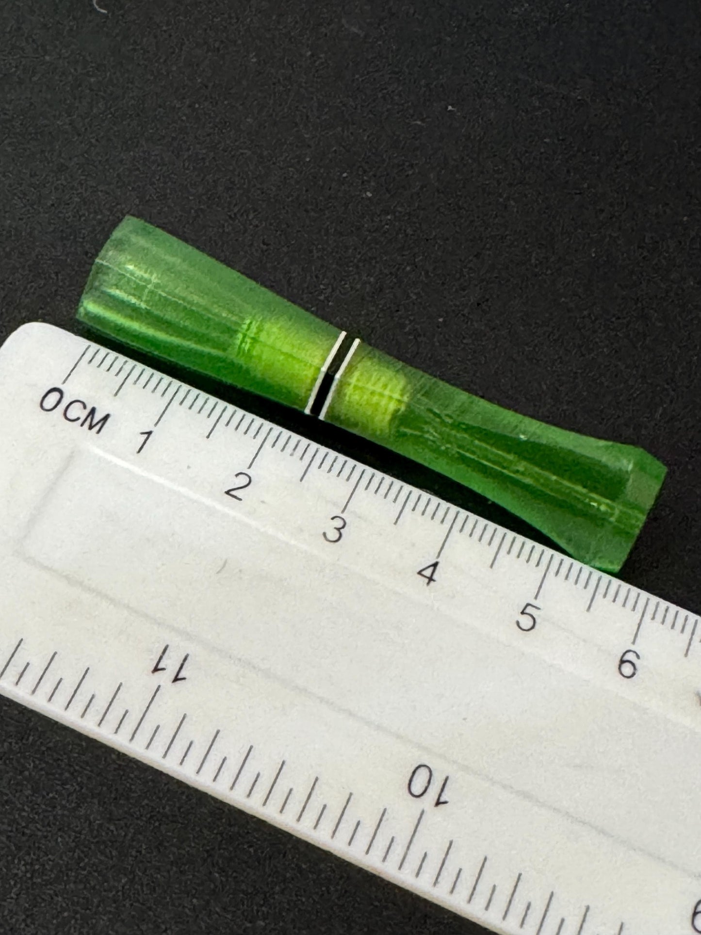 2.5” bright green banded Vintage 1920s Bakelite early plastic Cocktail Party Cigarette Holder