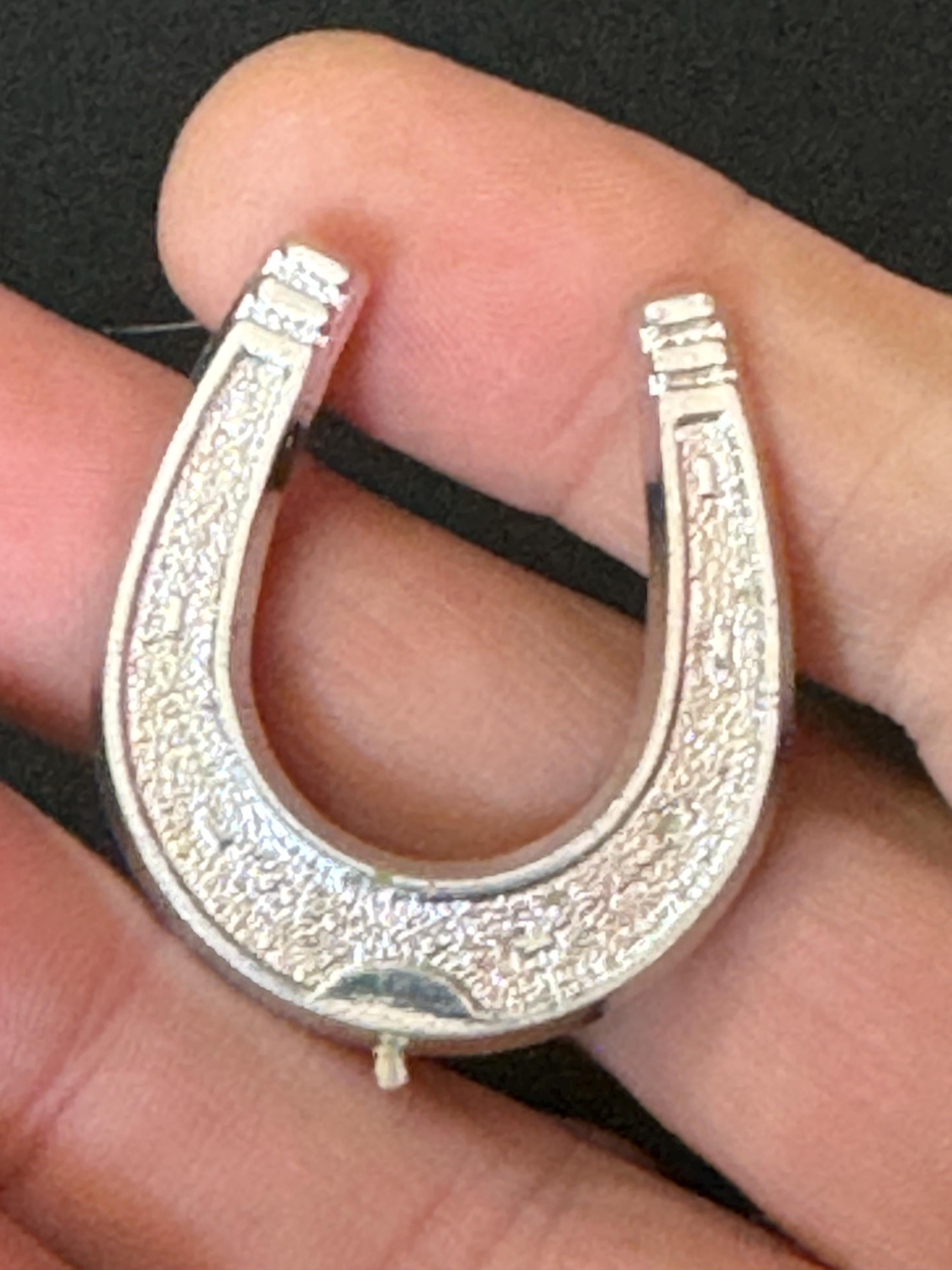 horseshoe Wedding Cake topper decoration Vintage silver plastic 3.5cm