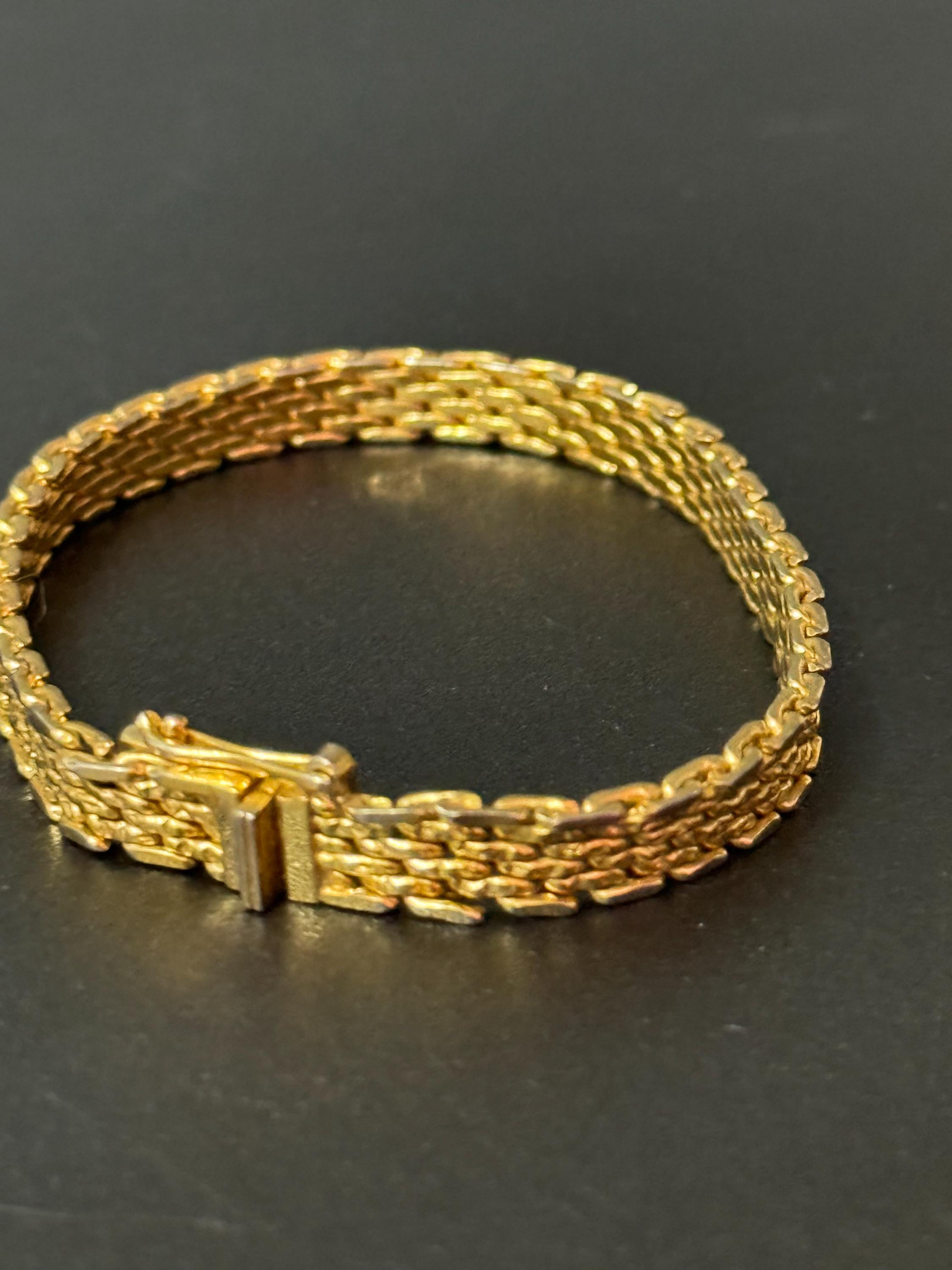 Vintage 1970 henkel & Grosse Germany gold plated Designer slim chain link bracelet