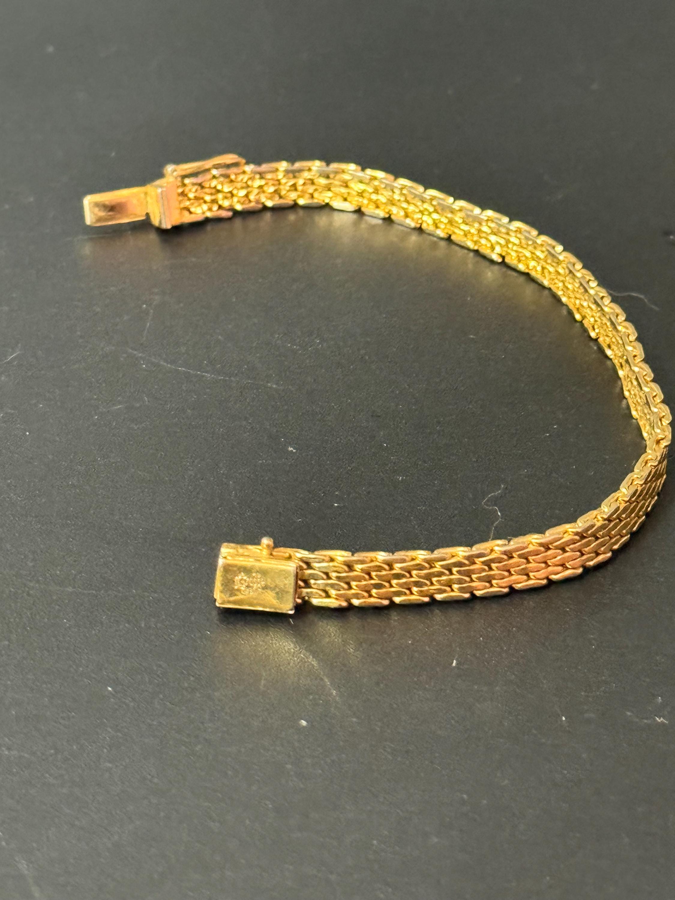 Vintage 1970 henkel & Grosse Germany gold plated Designer slim chain link bracelet