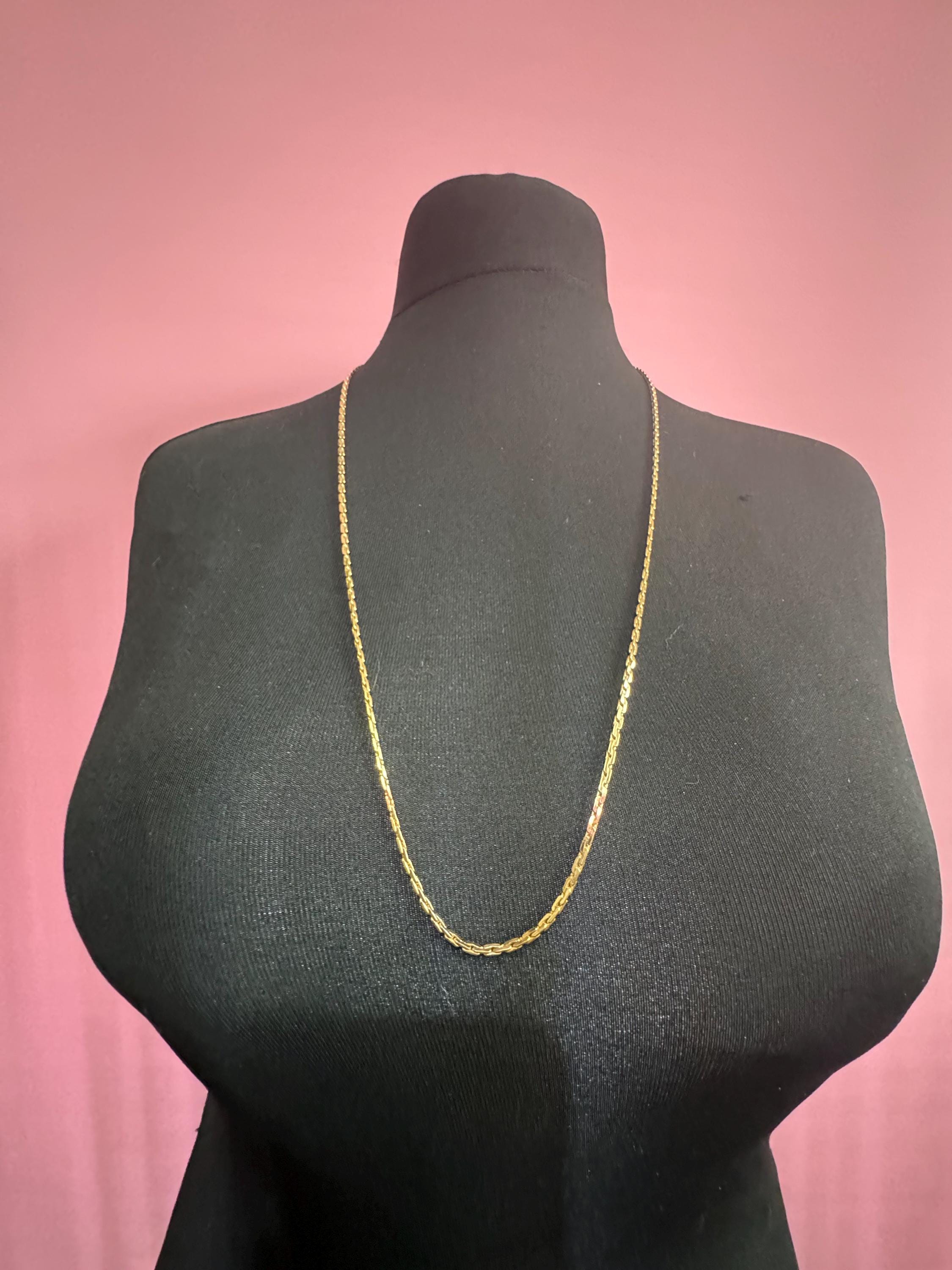 signed GROSSE Designer vintage 31.5” 80cm long gold plated fancy chain link necklace