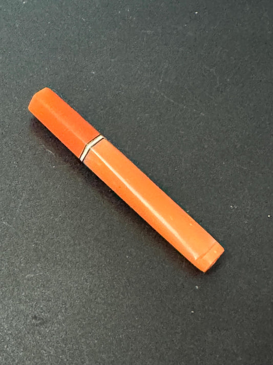 3” orange banded Vintage 1920s Bakelite early plastic Cocktail Party Cigarette Holder