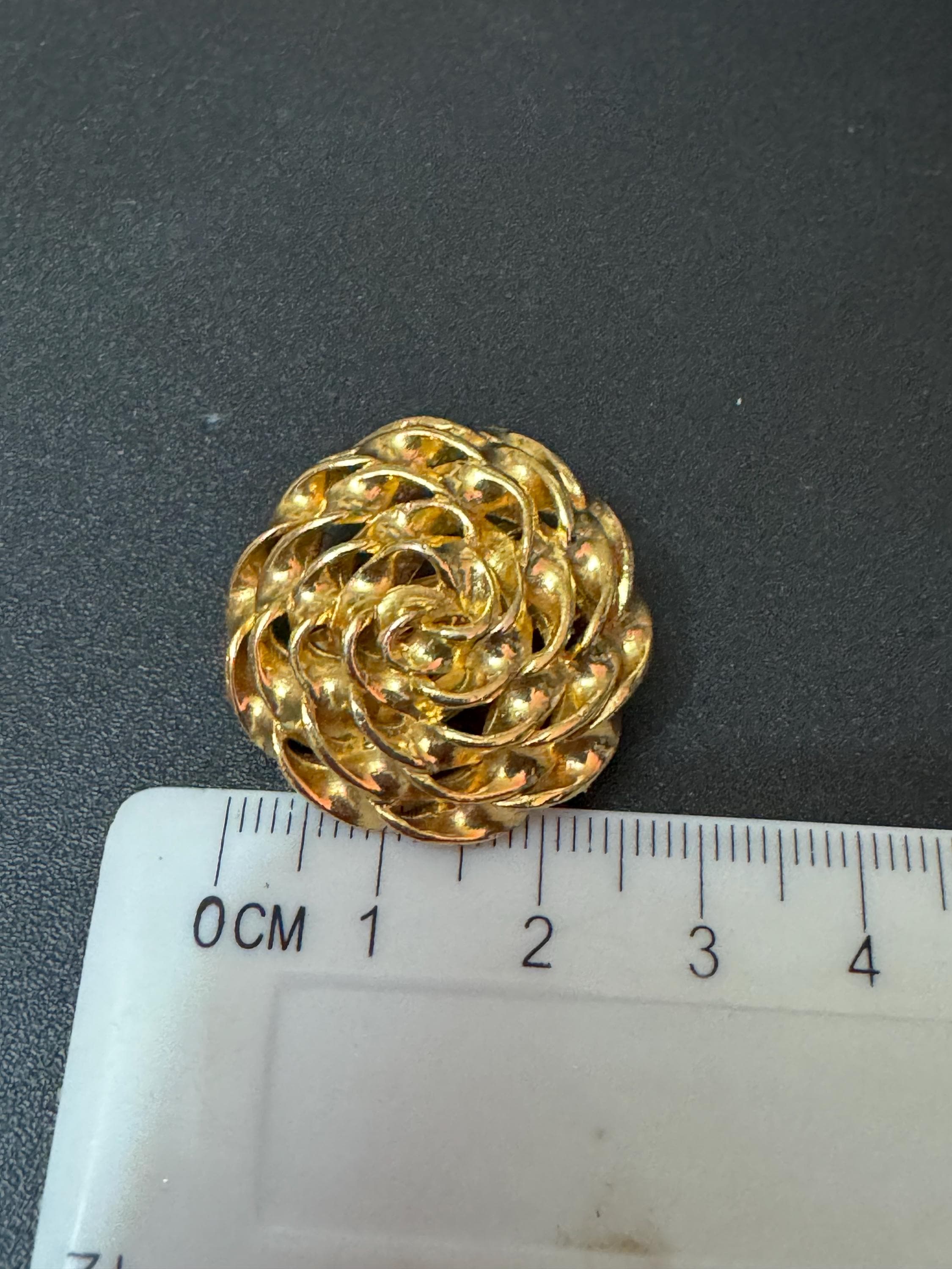 Vintage rope twist low domed round clip on earrings