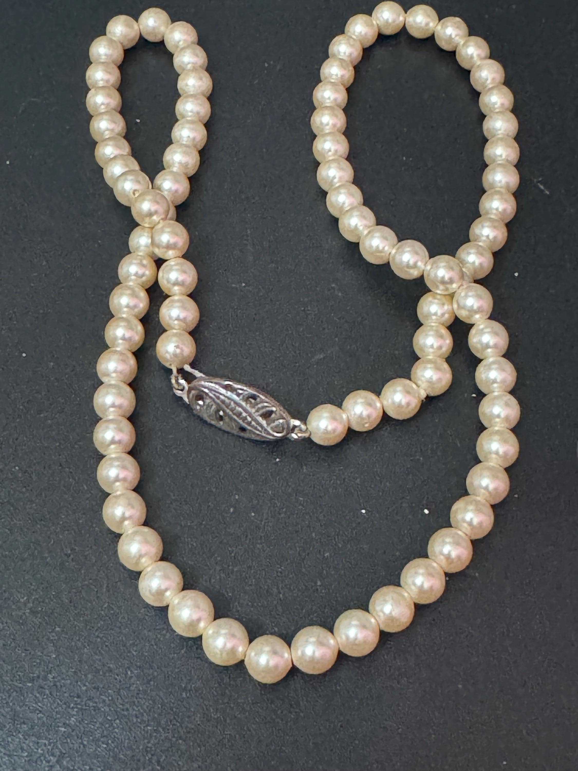 50 cm pearl necklace silver clasp