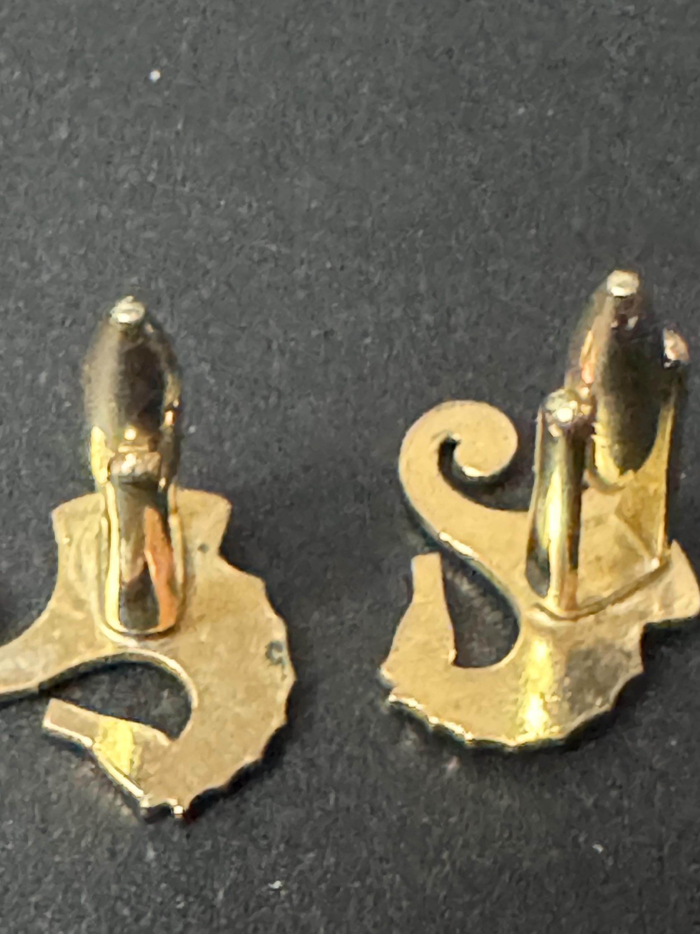 Vintage Stratton 1960s 1970s nautical men’s gold tone seahorse cufflinks