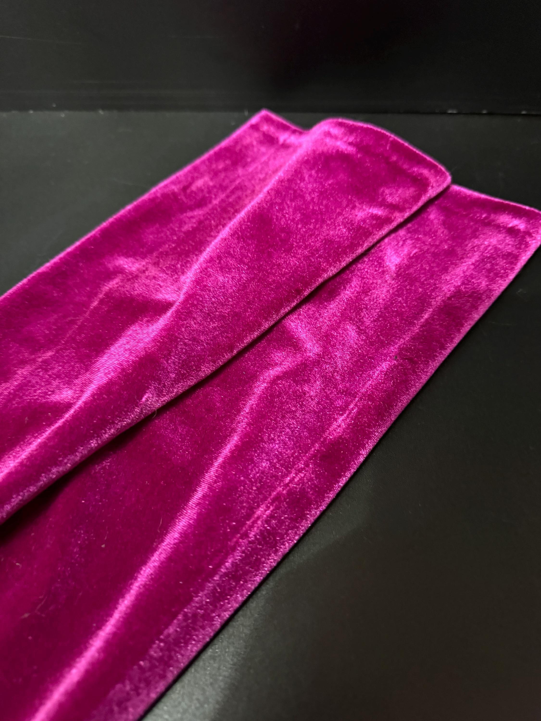 Signed DENTS 48cm long deep pink velvet evening cocktail gloves one size stretch fit