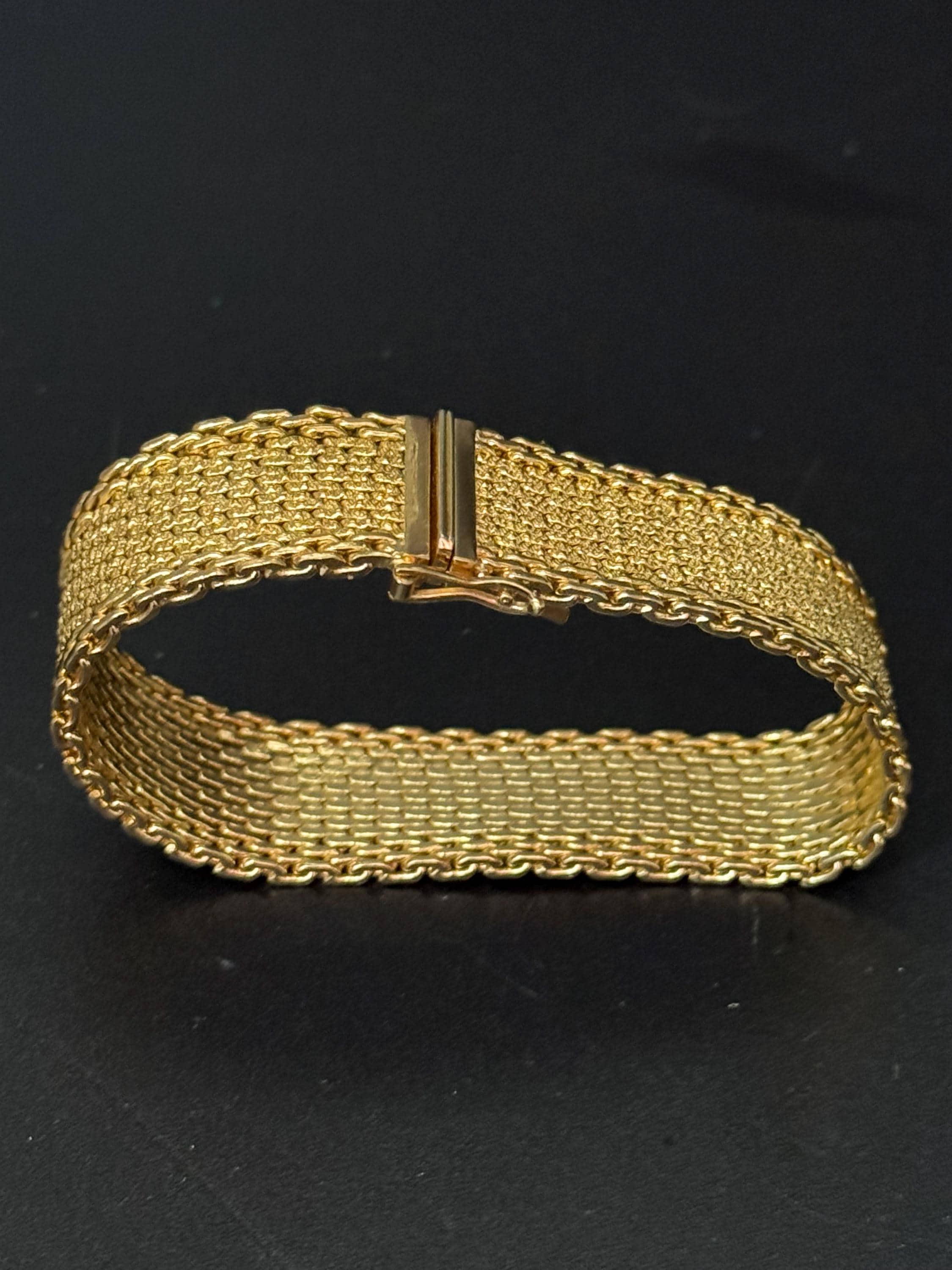 1970s Henkel & Grosse gold plated Vintage Designer wide link cuff articulated bracelet Bracelet good condition