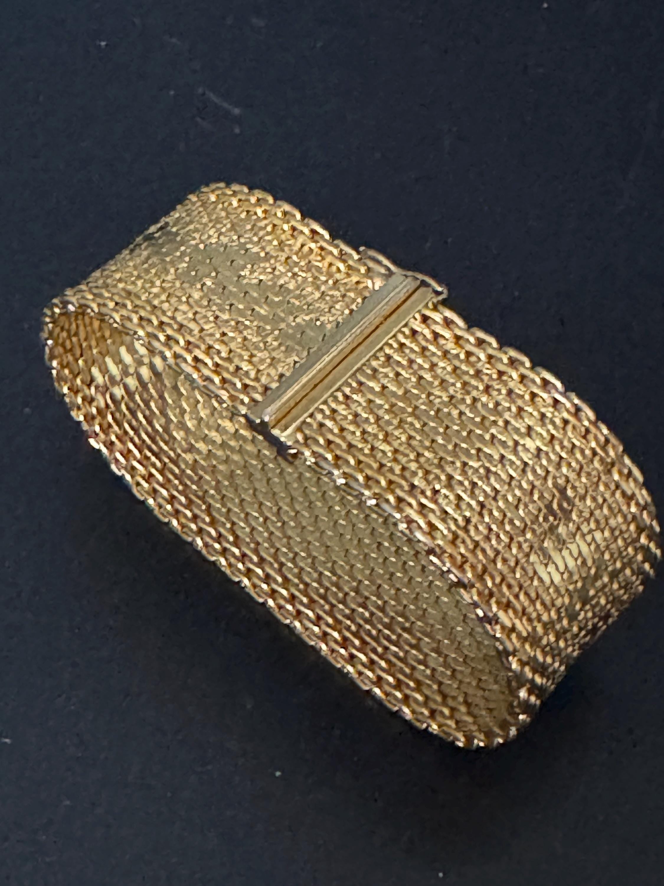 1970s Henkel & Grosse gold plated Vintage Designer wide link cuff articulated bracelet Bracelet fabulous condition