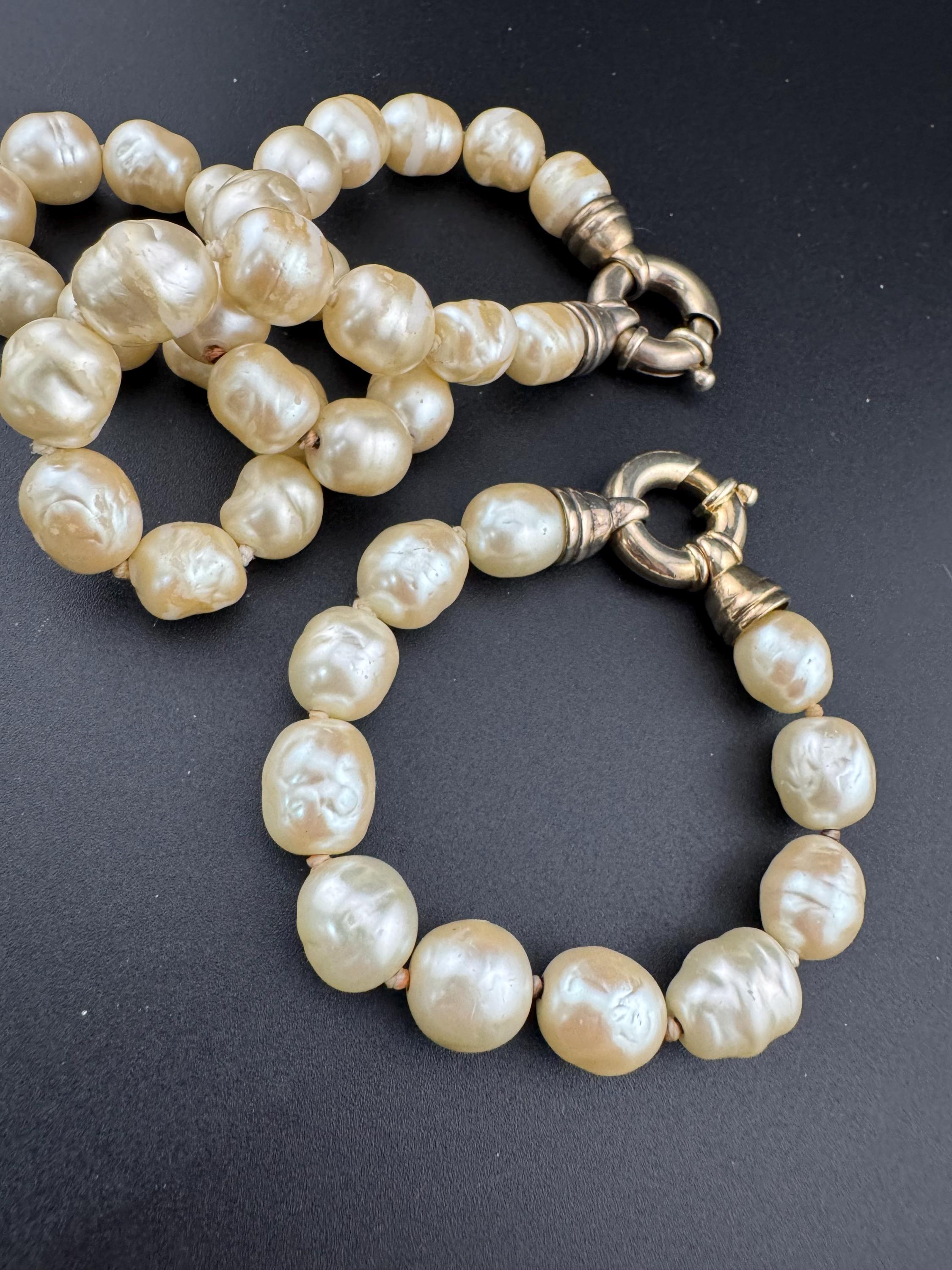 Retro y2k oversized faux glass cream pearl beaded necklace and matching bracelet jewellery set big spring ring