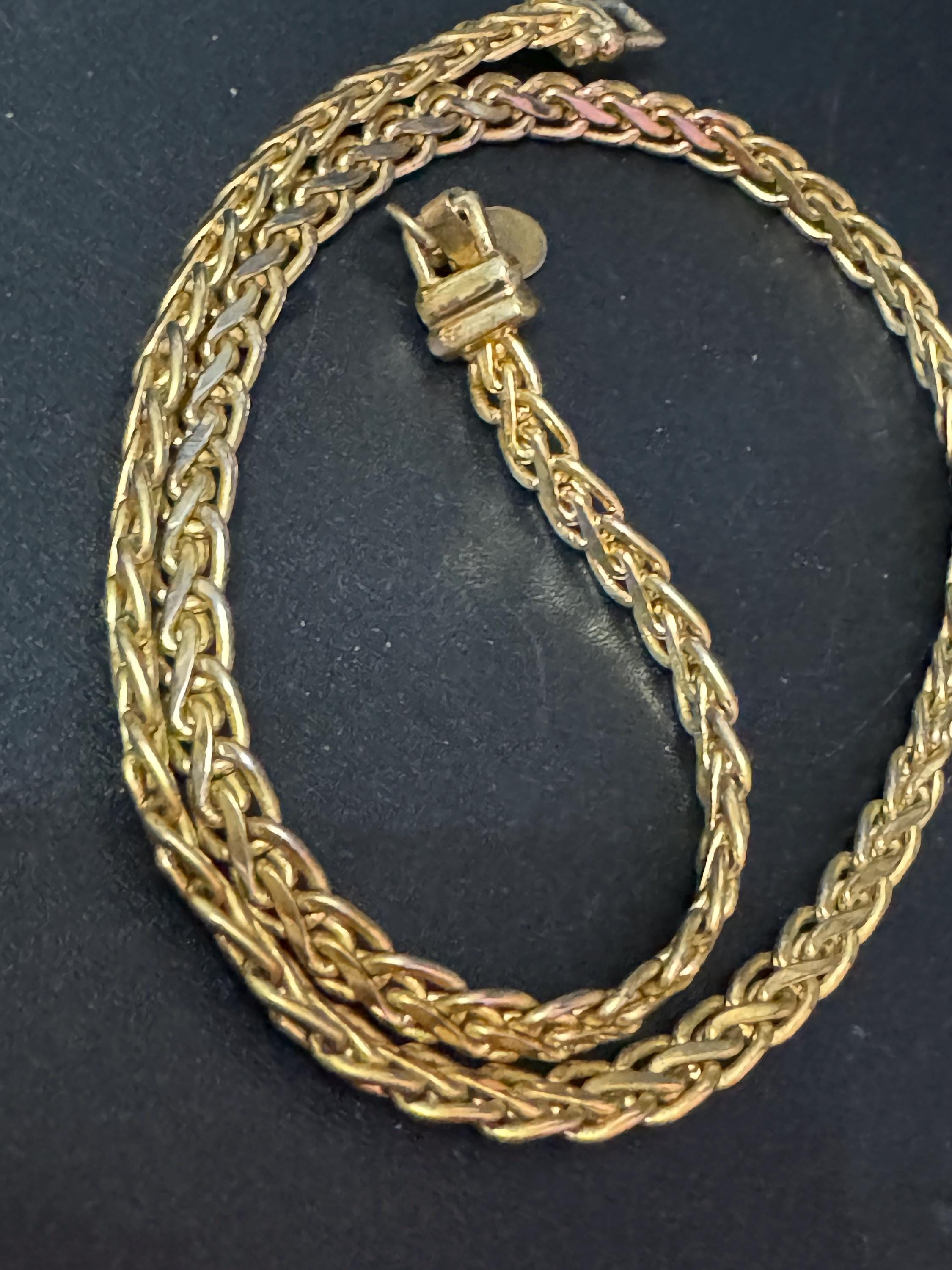 SIGNED SOLIEL 41cm x 6mm  gold plated high end gold tone ornate chain necklace 1980s 1990s