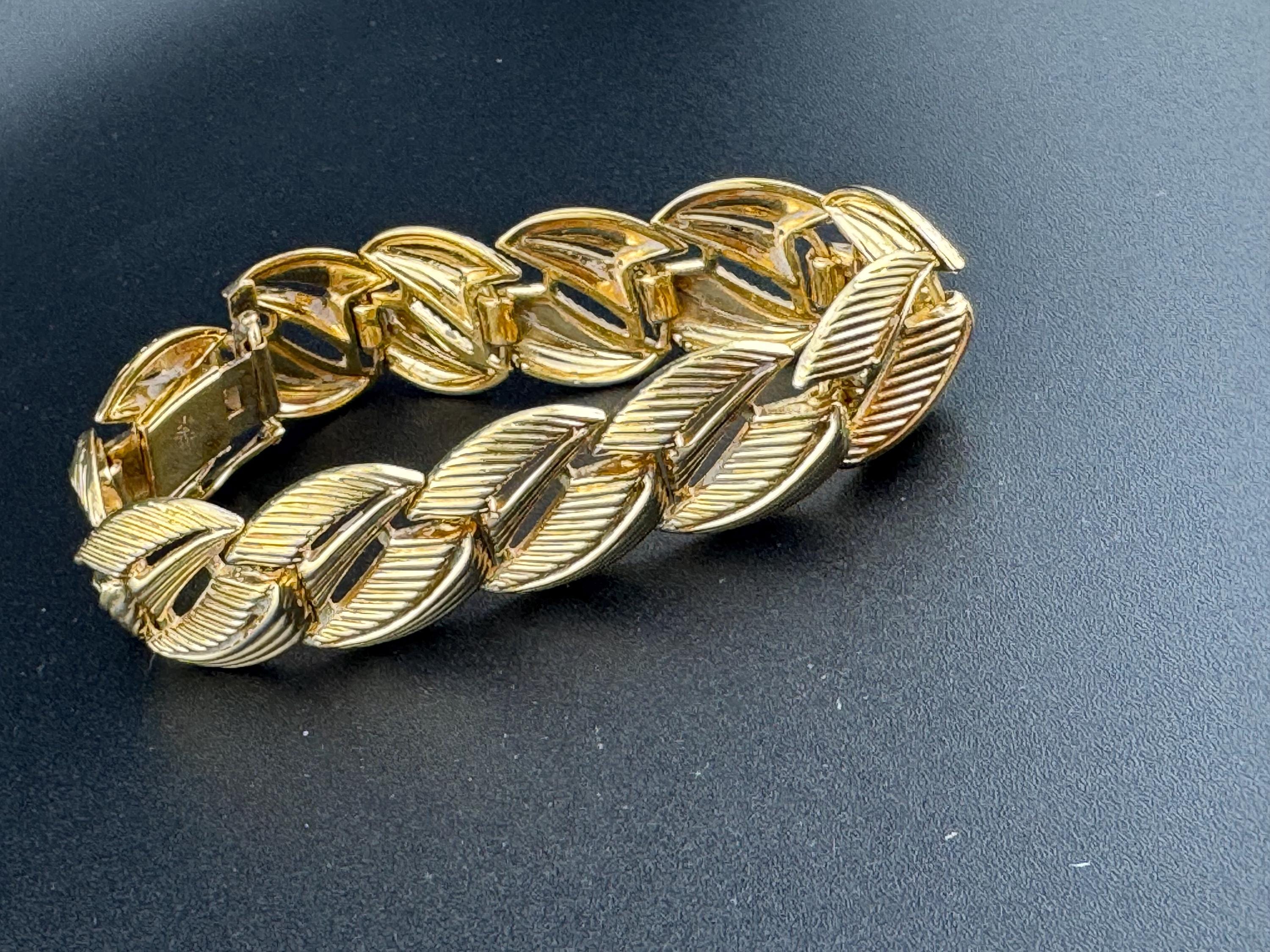 Henkel & Grosse gold plated Vintage Designer wide link cuff articulated panel link bracelet Modernist 1963 great condition