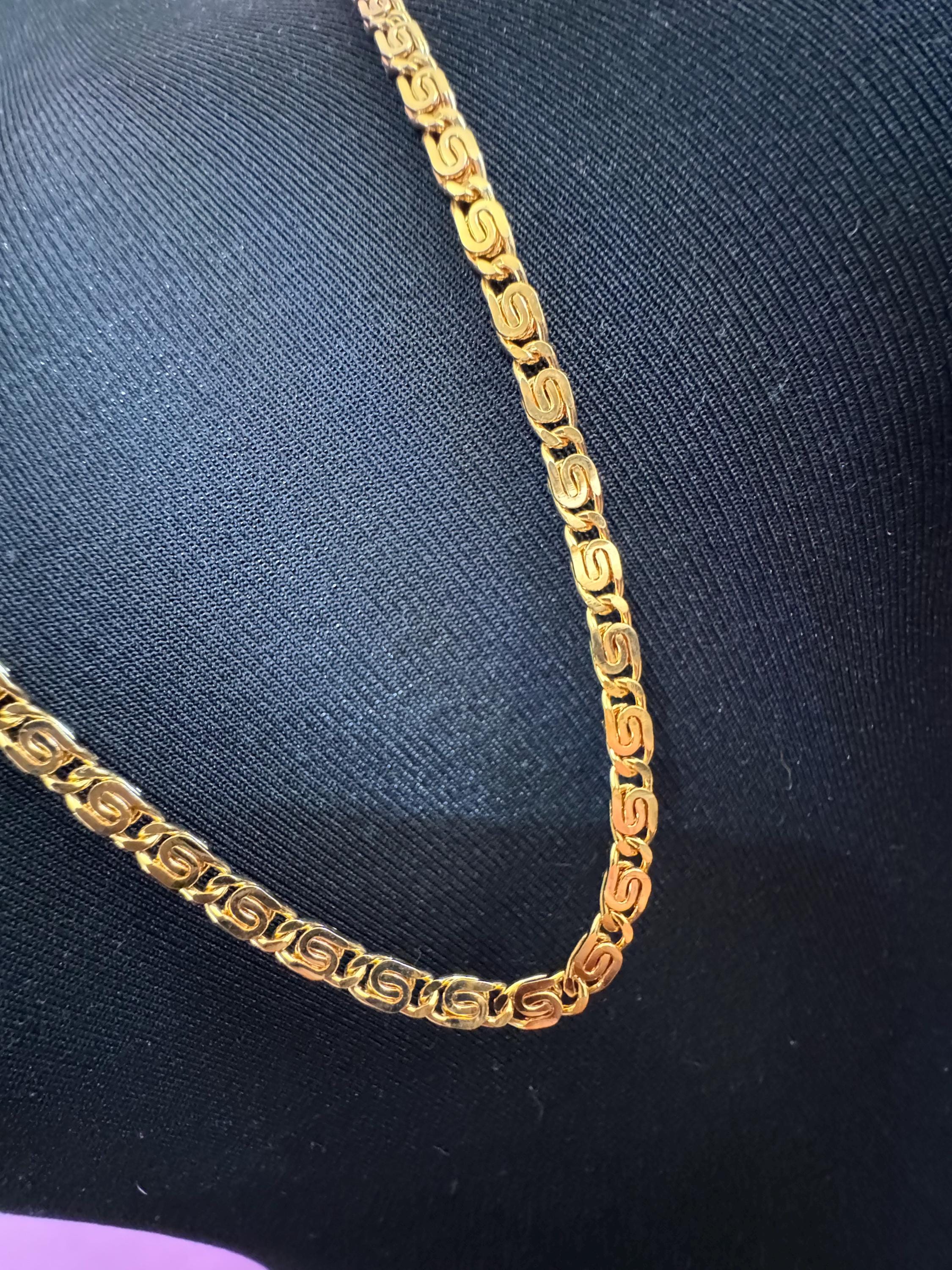 93cm 36.5 inch True Vintage gold plated long scroll link fancy chain layering necklace old shop stock frank usher