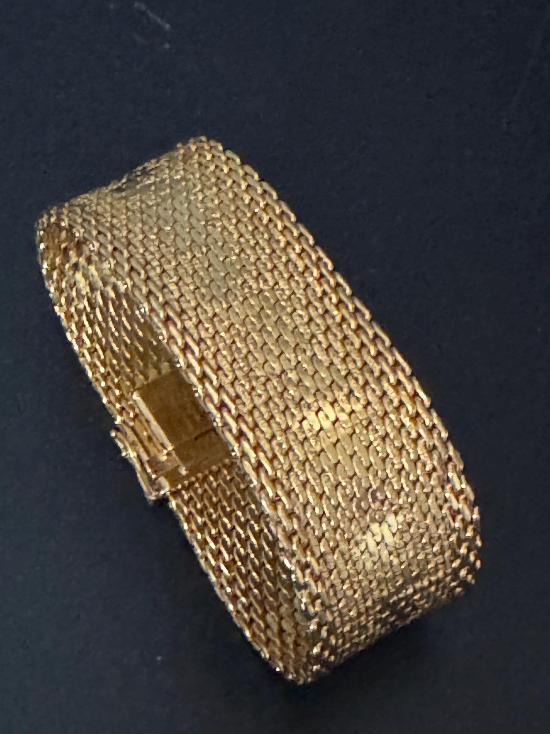 1970s Henkel & Grosse gold plated Vintage Designer wide link cuff articulated bracelet Bracelet fabulous condition