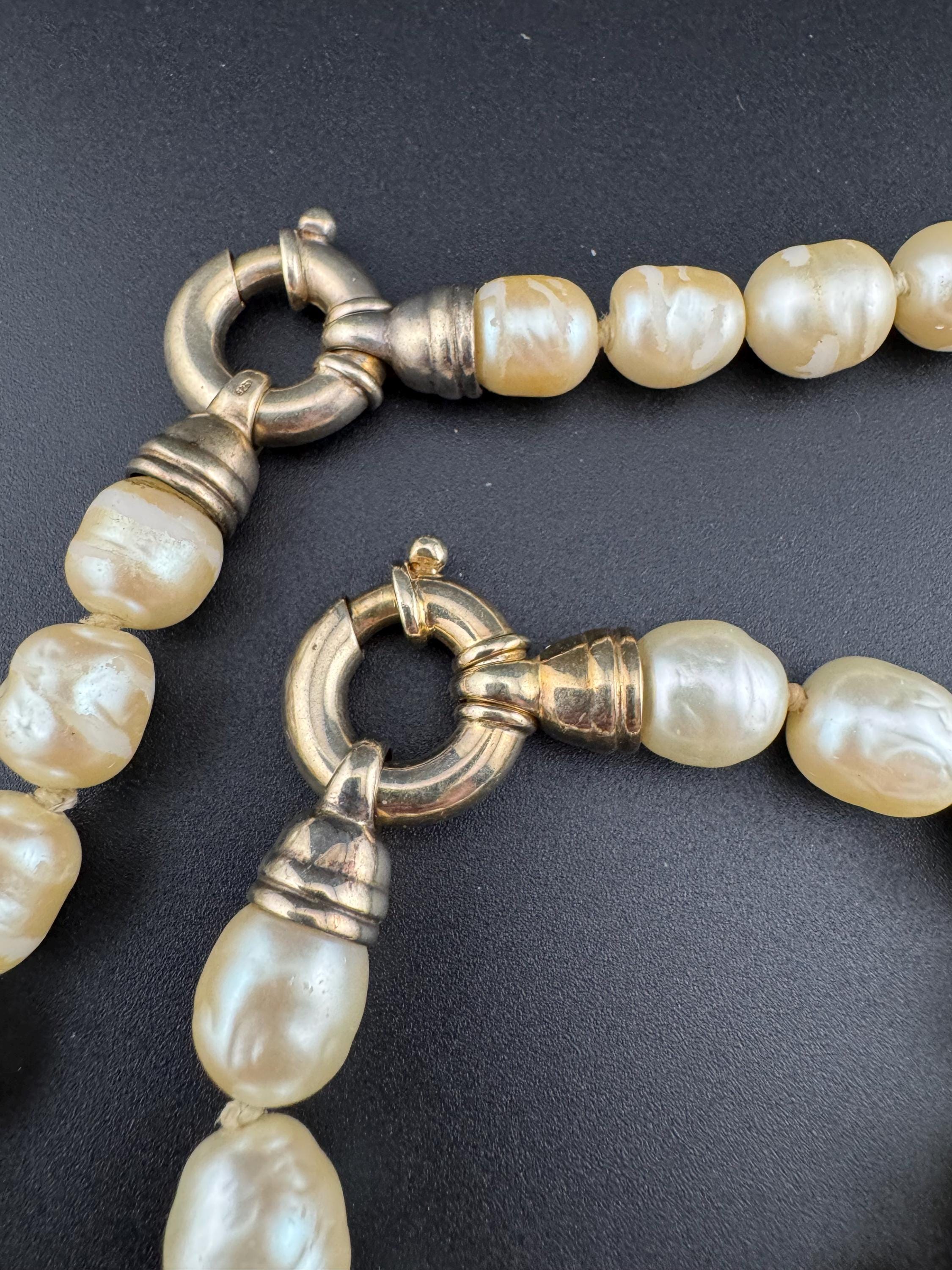 Retro y2k oversized faux glass cream pearl beaded necklace and matching bracelet jewellery set big spring ring