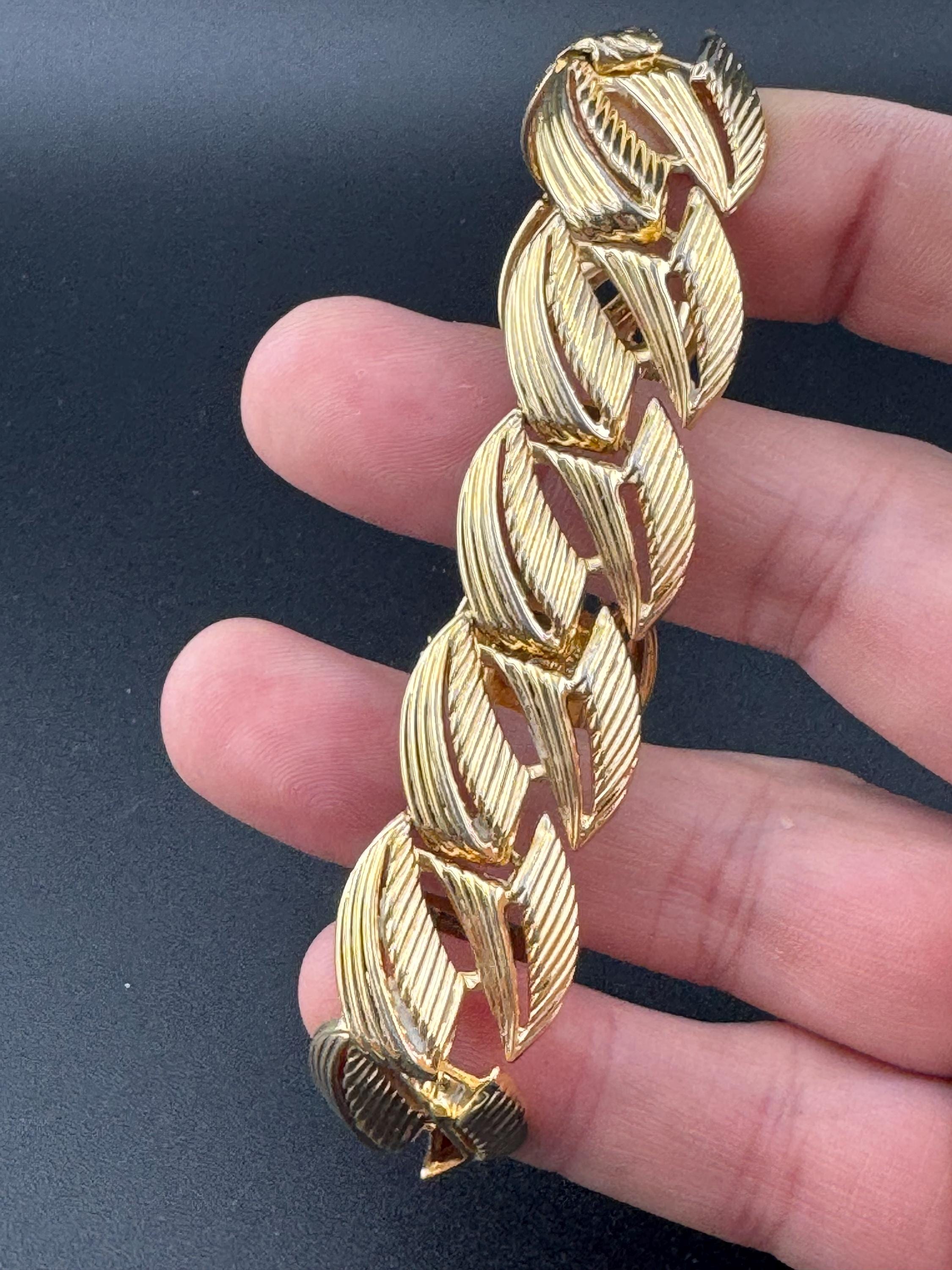 Henkel & Grosse gold plated Vintage Designer wide link cuff articulated panel link bracelet Modernist 1963 great condition