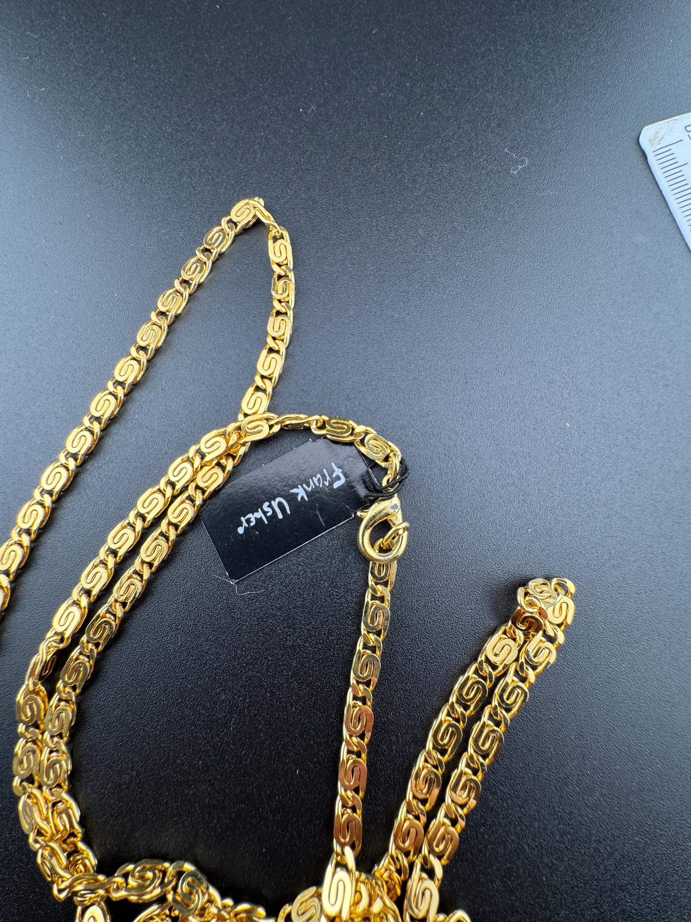 93cm 36.5 inch True Vintage gold plated long scroll link fancy chain layering necklace old shop stock frank usher