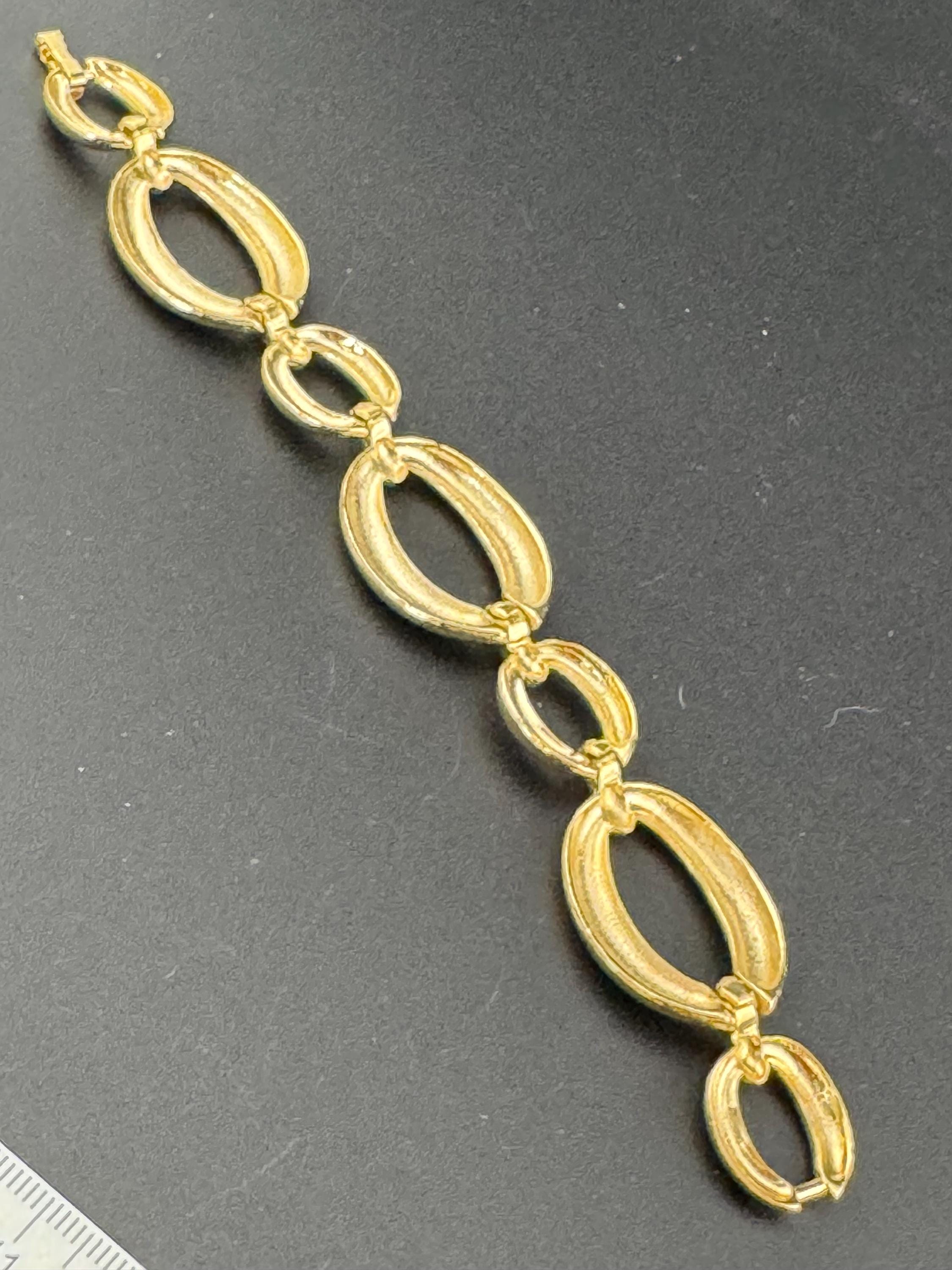 Vintage Matt gold tone modernist chunky panel link bracelet unworn 90s deadstock