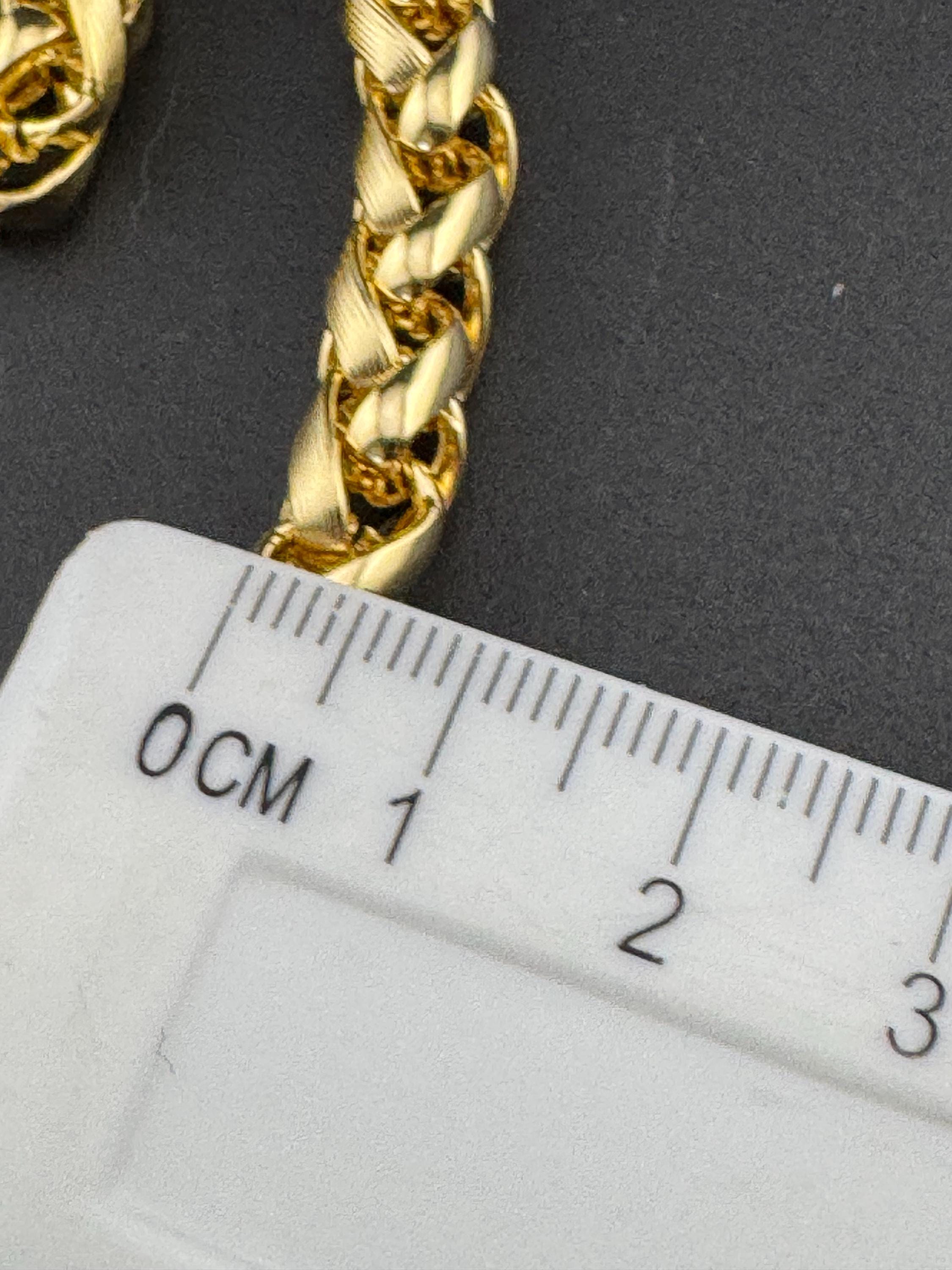 41cm Retro 1980s 7mm thick wheat link gold plated short layering chain