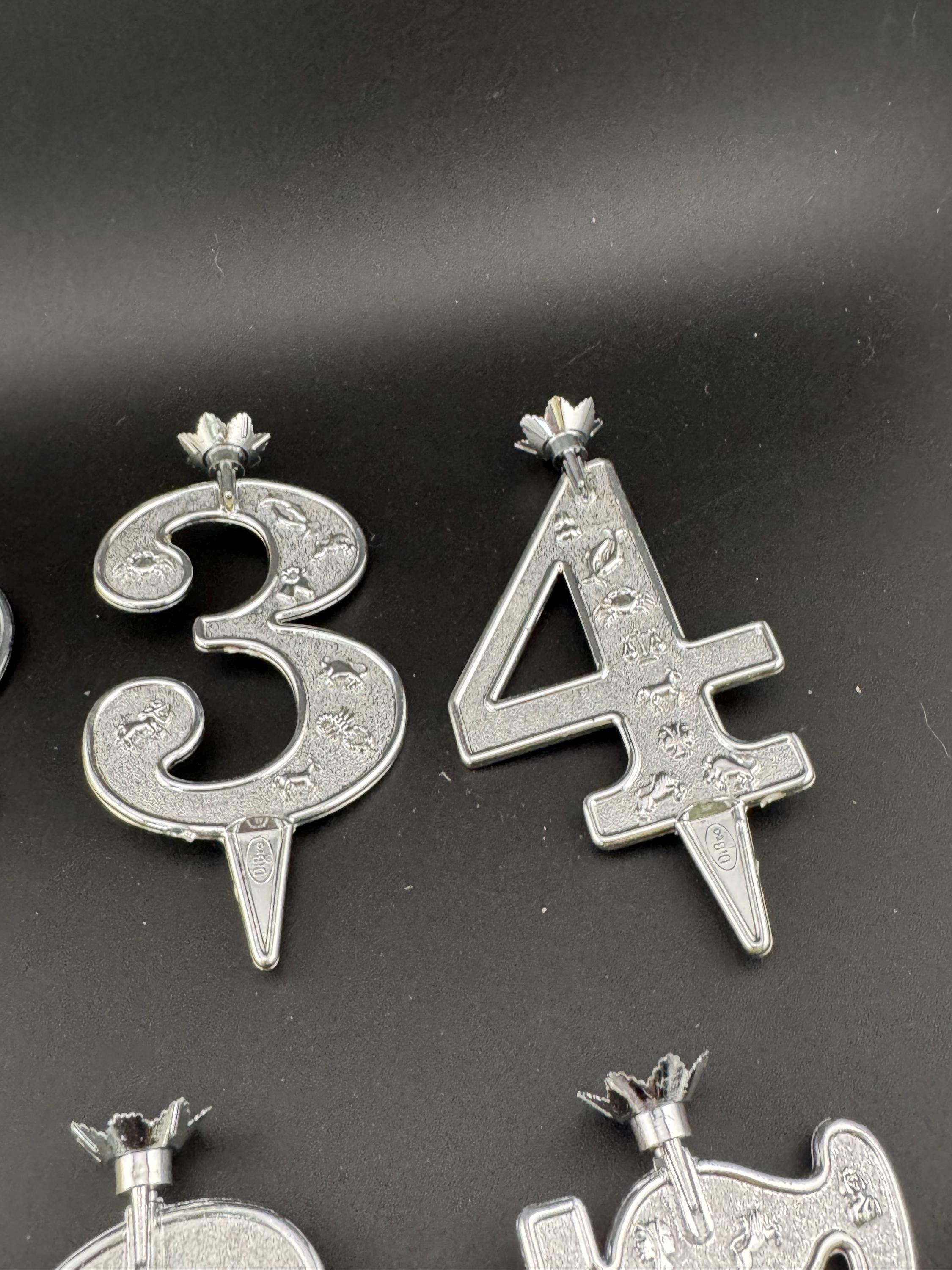 large birthday cake topper candle holders ages numbers, silver plastic  choice of 1,2,3,4,5,6,7,8,9