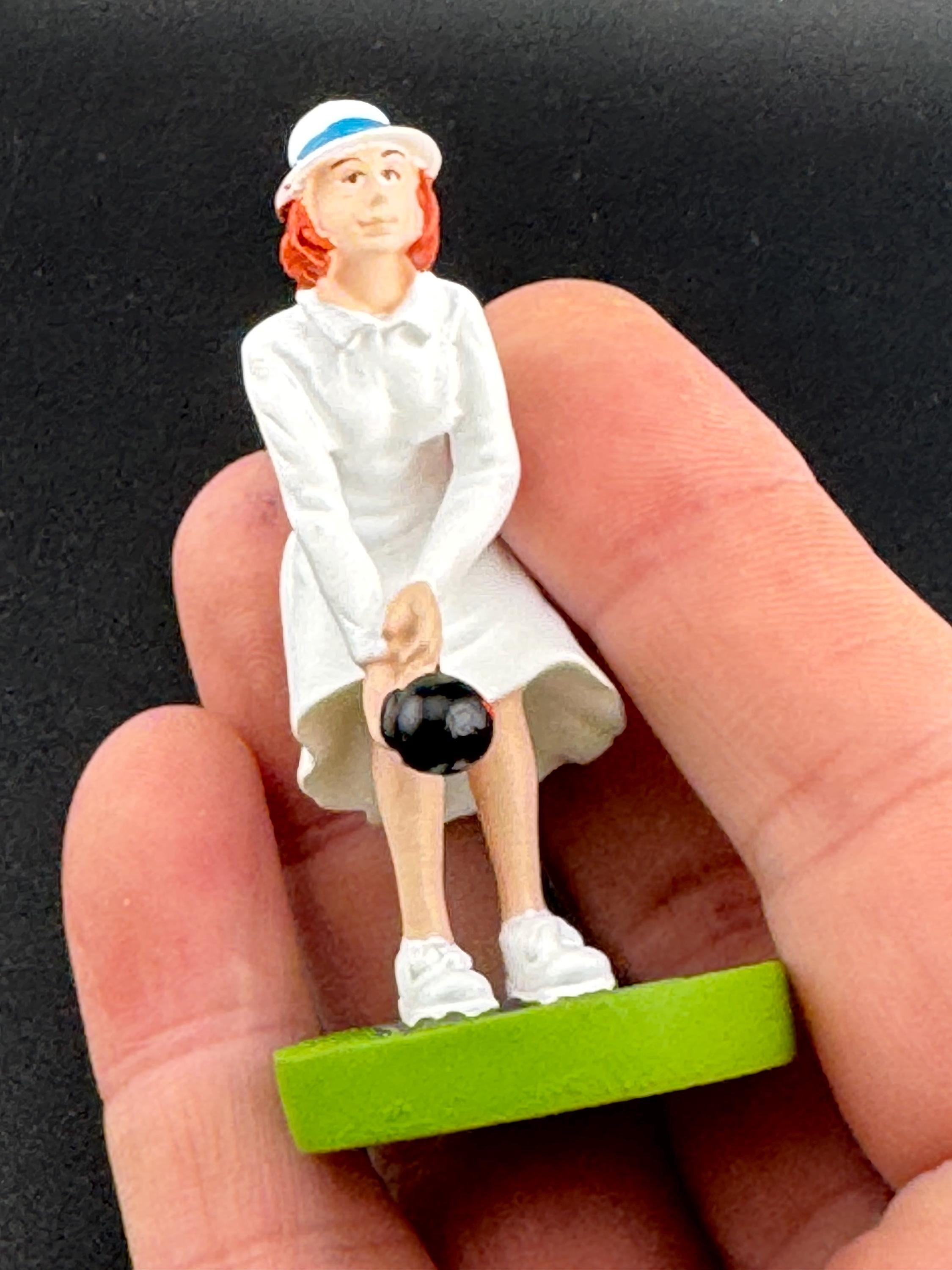 Woman bowls player lawn bowling birthday cake topper, novelty sports, hobby lady bowling decoration