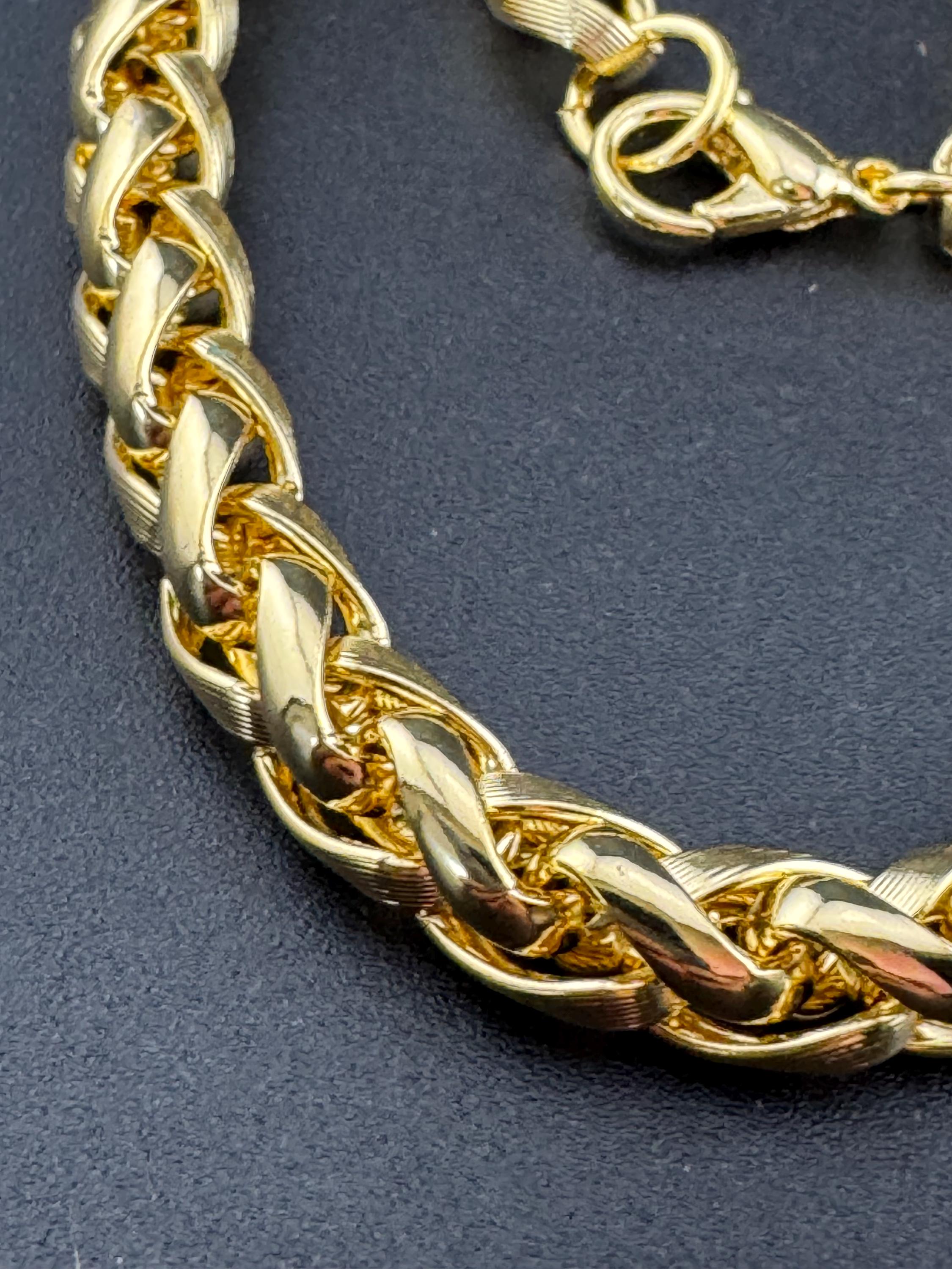 41cm Retro 1980s 7mm thick wheat link gold plated short layering chain