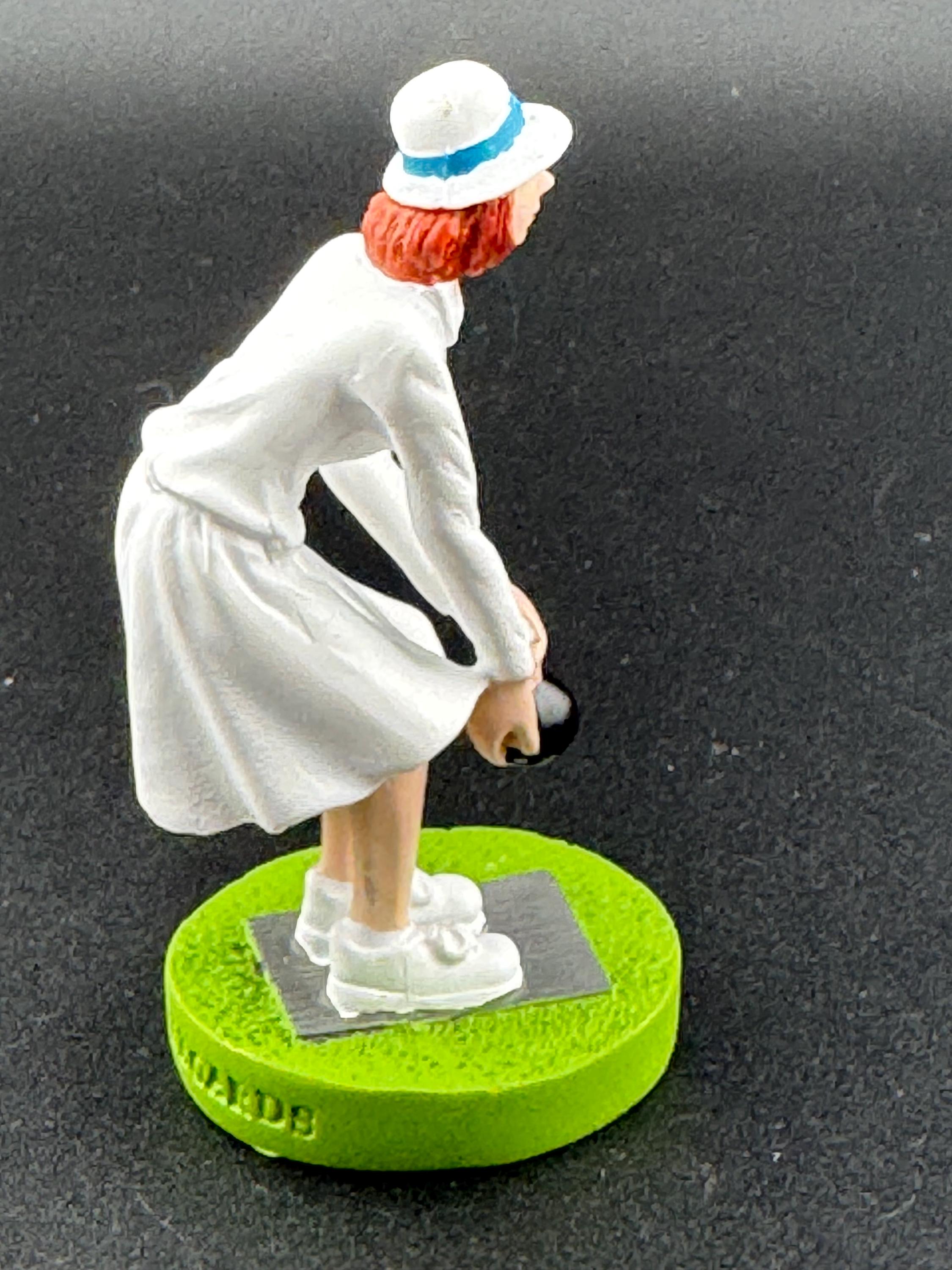 Woman bowls player lawn bowling birthday cake topper, novelty sports, hobby lady bowling decoration